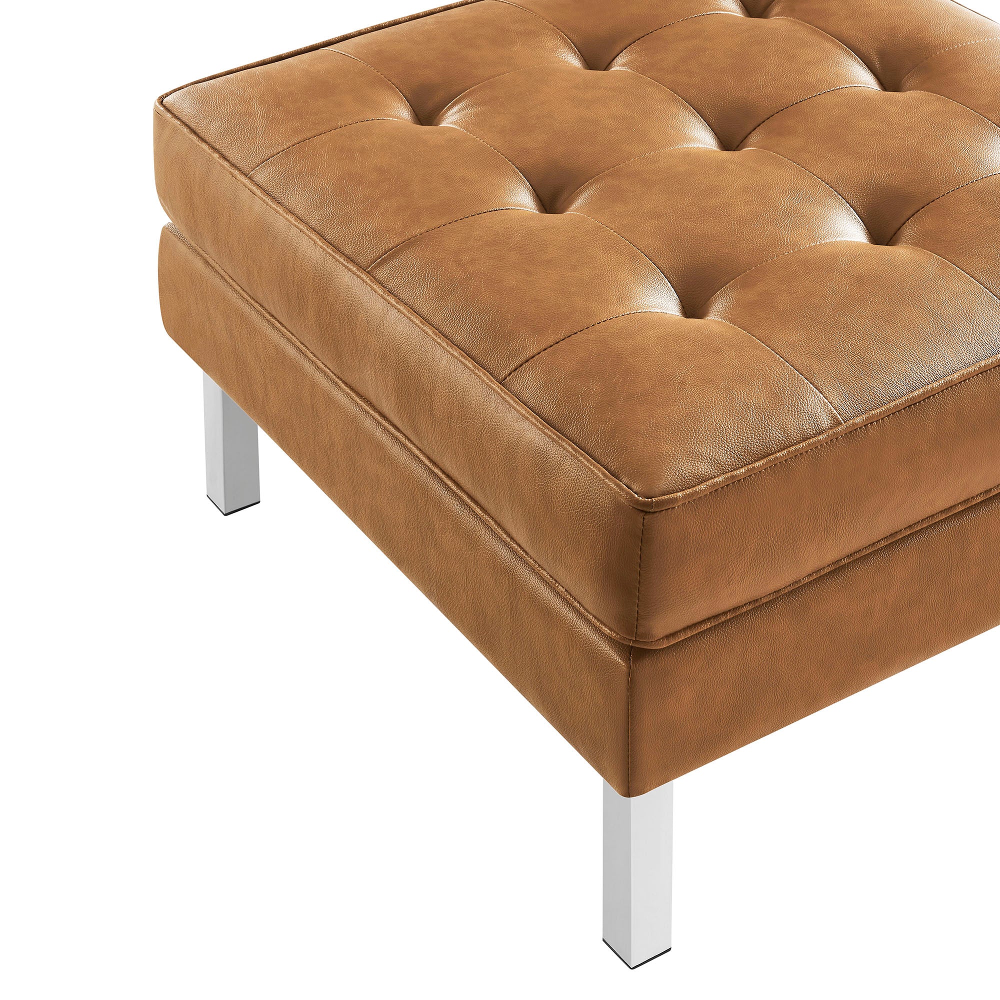 Loft Tufted Vegan Leather Ottoman by Modway - Best Buy Furniture