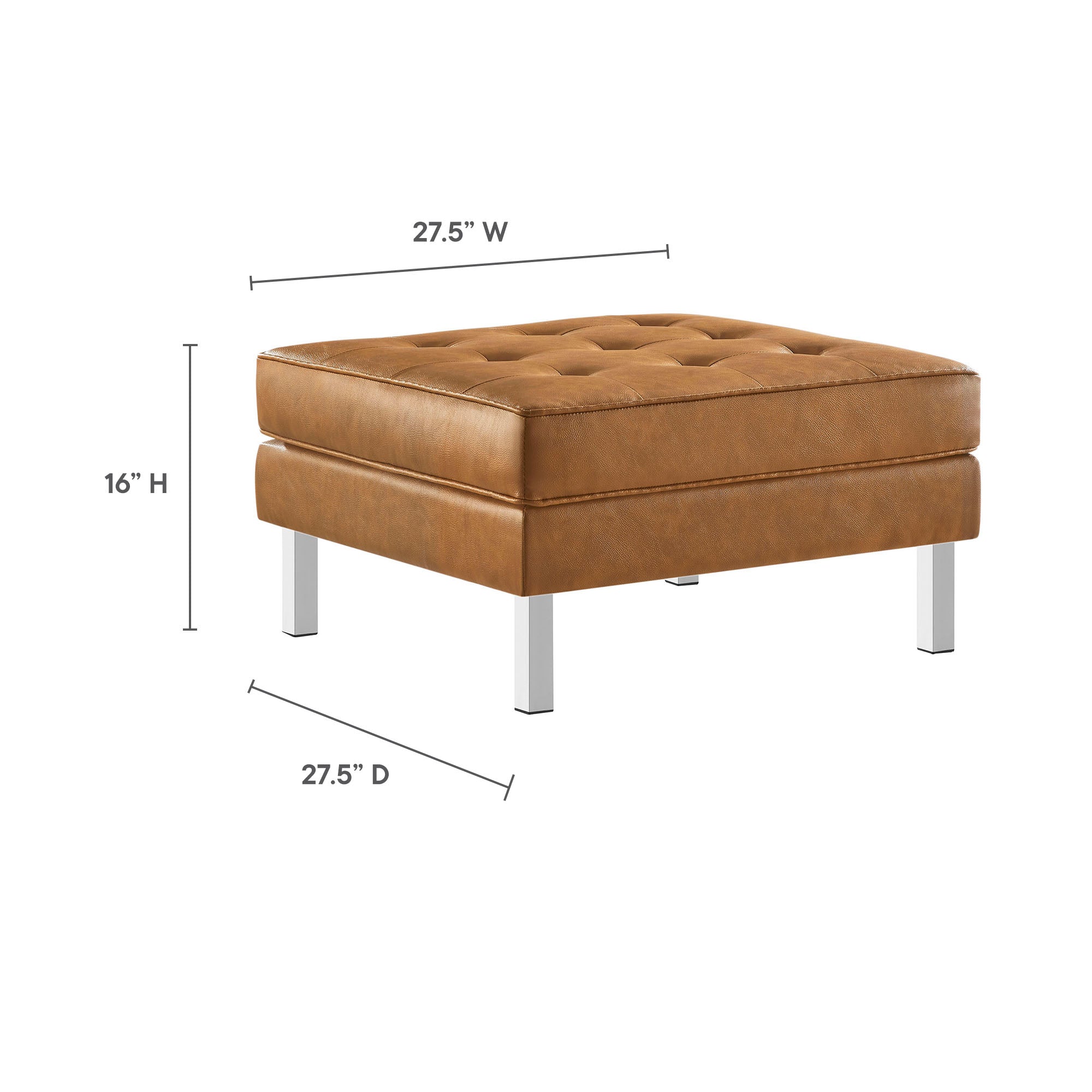 Loft Tufted Vegan Leather Ottoman by Modway - Best Buy Furniture