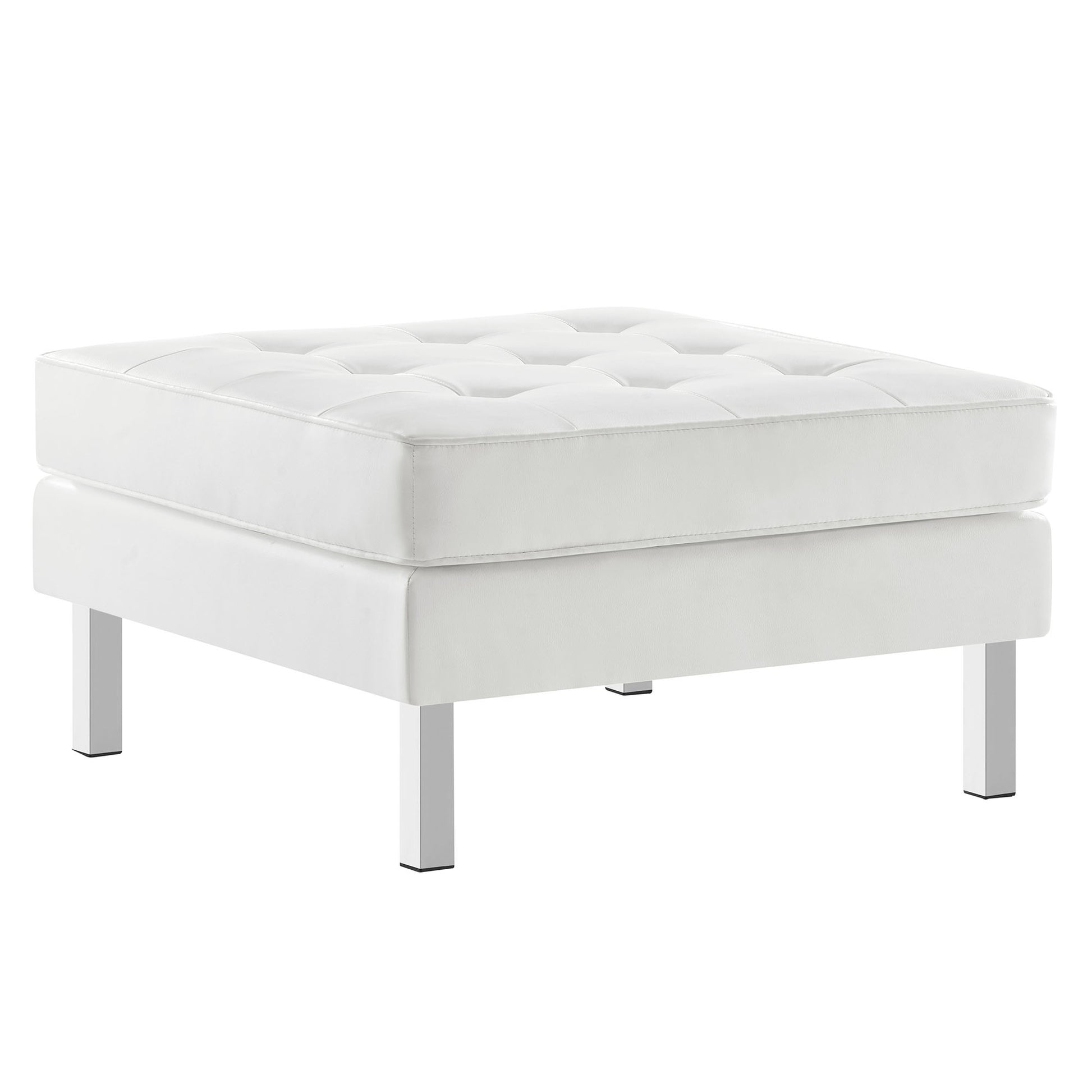 Loft Tufted Vegan Leather Ottoman by Modway - Best Buy Furniture