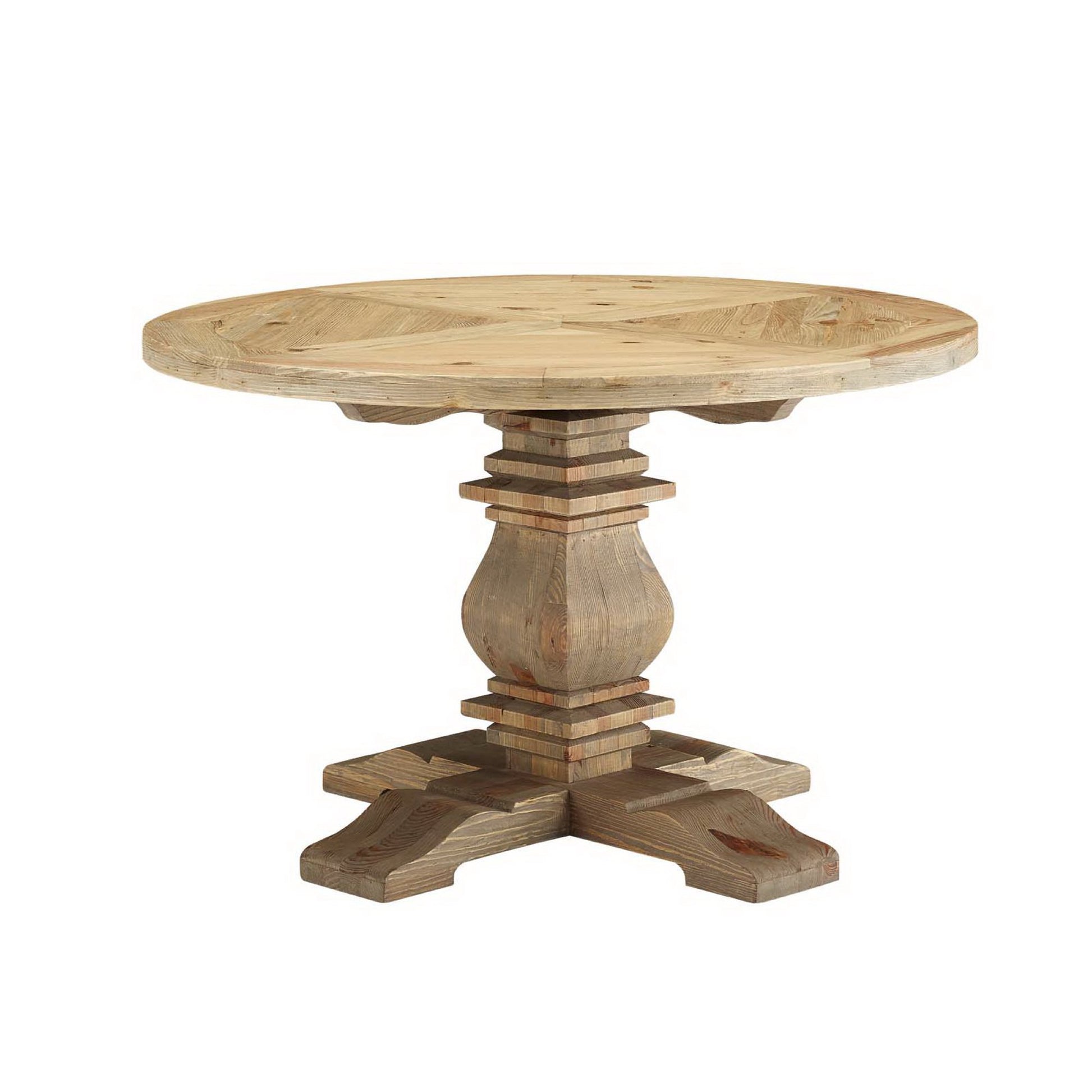 Column 47" Round Pine Wood Dining Table by Modway - Best Buy Furniture