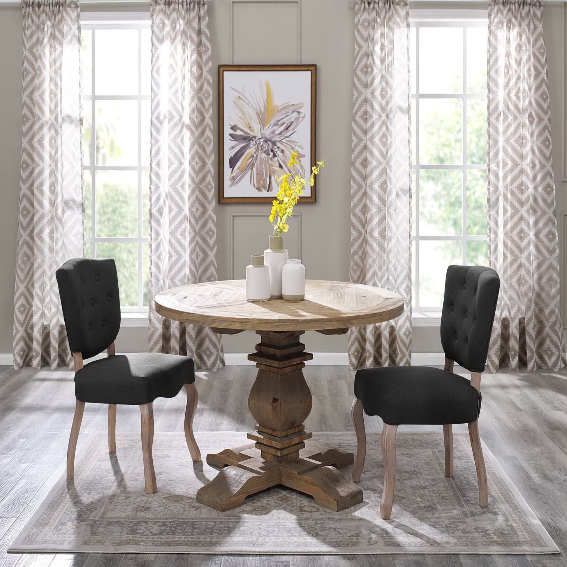 Column 47" Round Pine Wood Dining Table by Modway - Best Buy Furniture