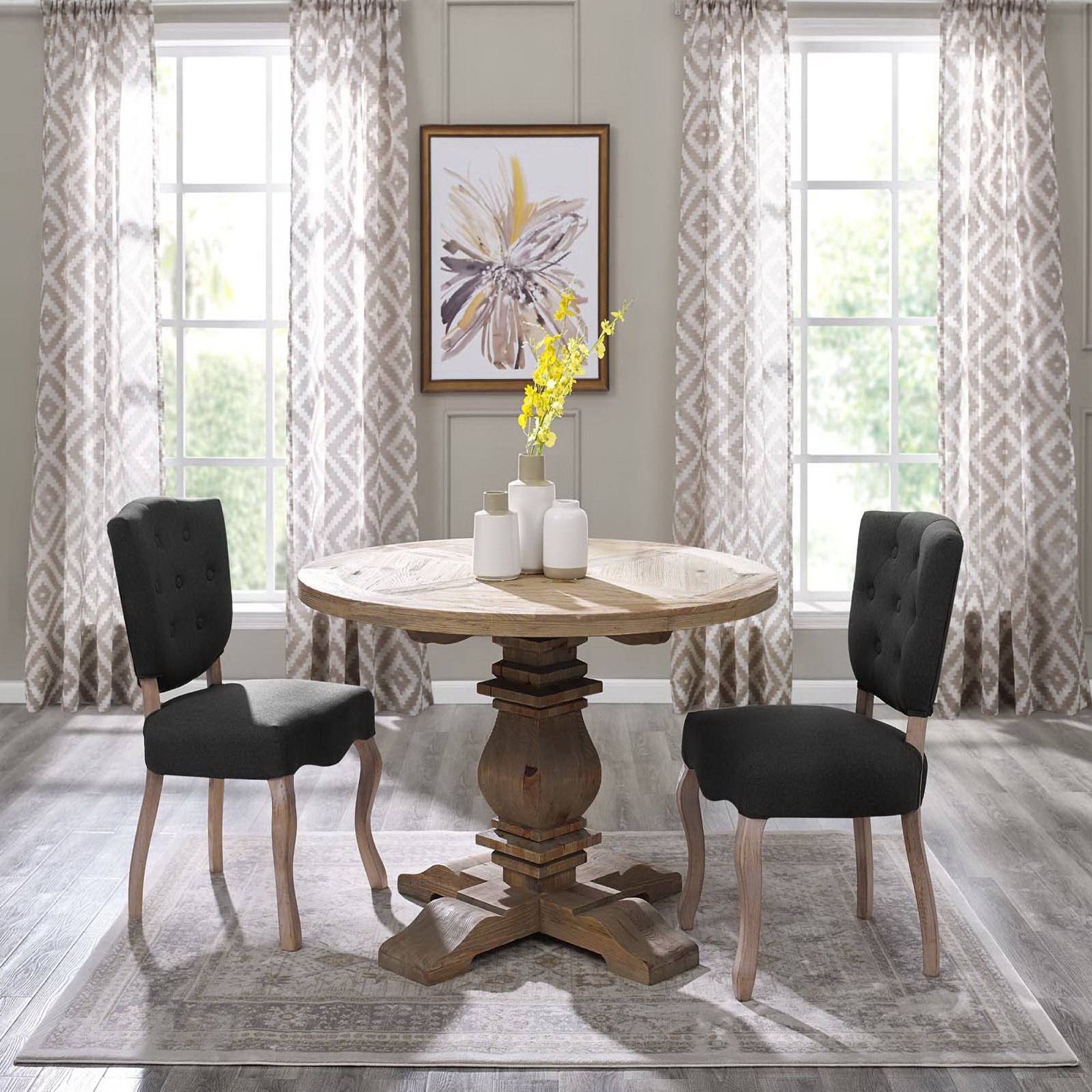 Column 47" Round Pine Wood Dining Table by Modway - Best Buy Furniture