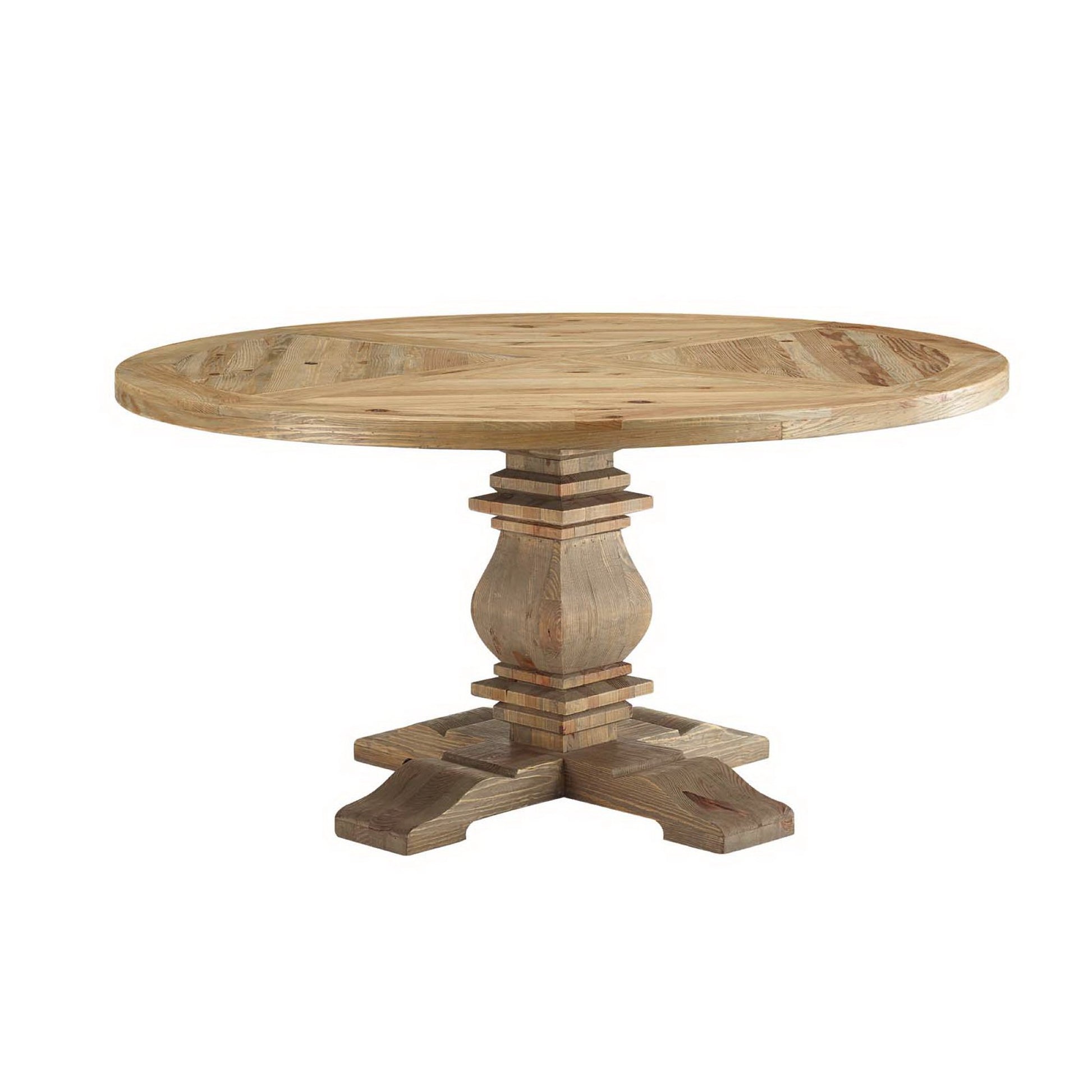 Column 59" Round Pine Wood Dining Table by Modway - Best Buy Furniture