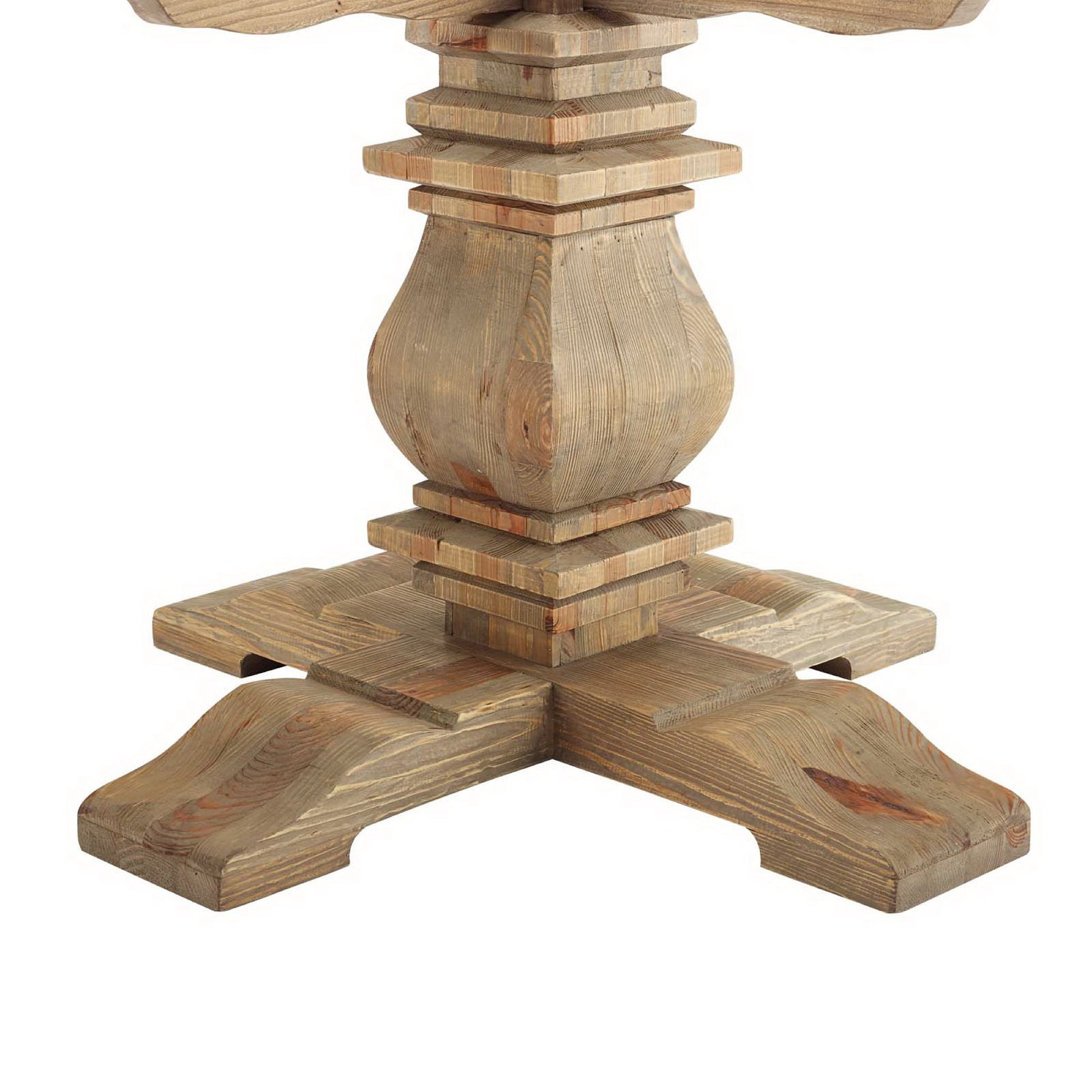 Column 59" Round Pine Wood Dining Table by Modway - Best Buy Furniture