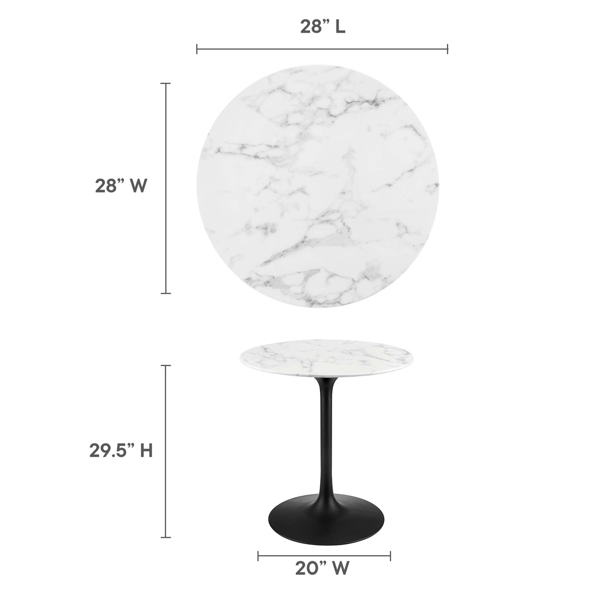 Lippa 28" Round Faux Marble Dining Table by Modway - Best Buy Furniture