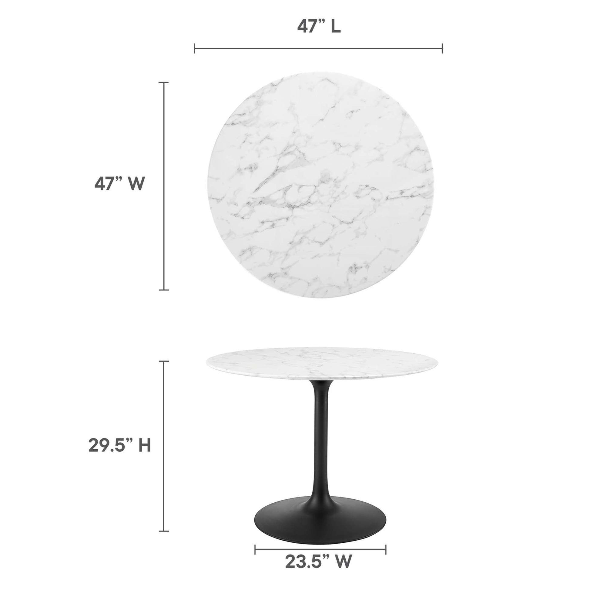 Lippa 40" Round Faux Marble Dining Table by Modway - Best Buy Furniture