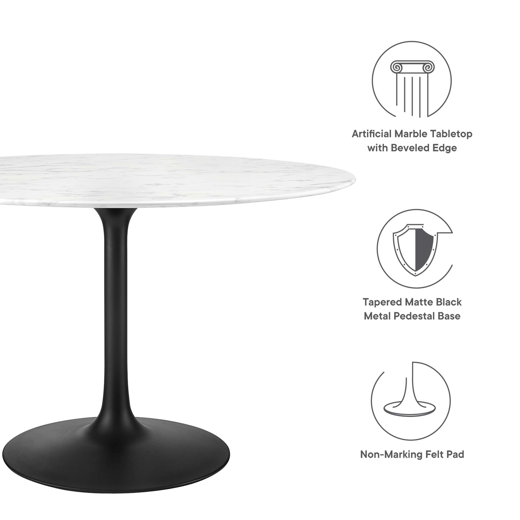 Lippa 48" Round Faux Marble Dining Table by Modway - Best Buy Furniture