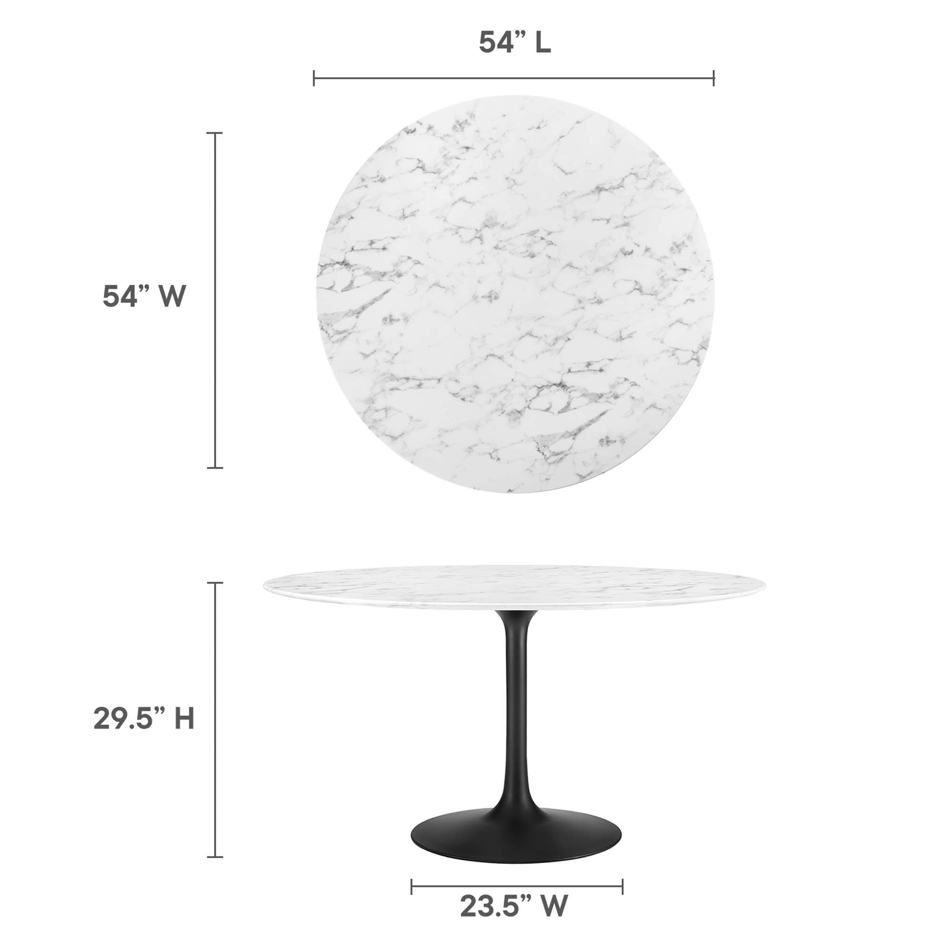 Lippa 54" Round Faux Marble Dining Table by Modway - Best Buy Furniture
