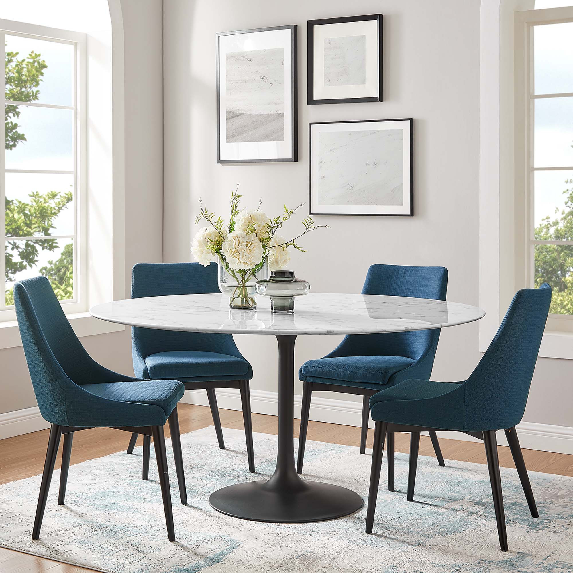 Lippa 60" Round Faux Marble Dining Table by Modway - Best Buy Furniture