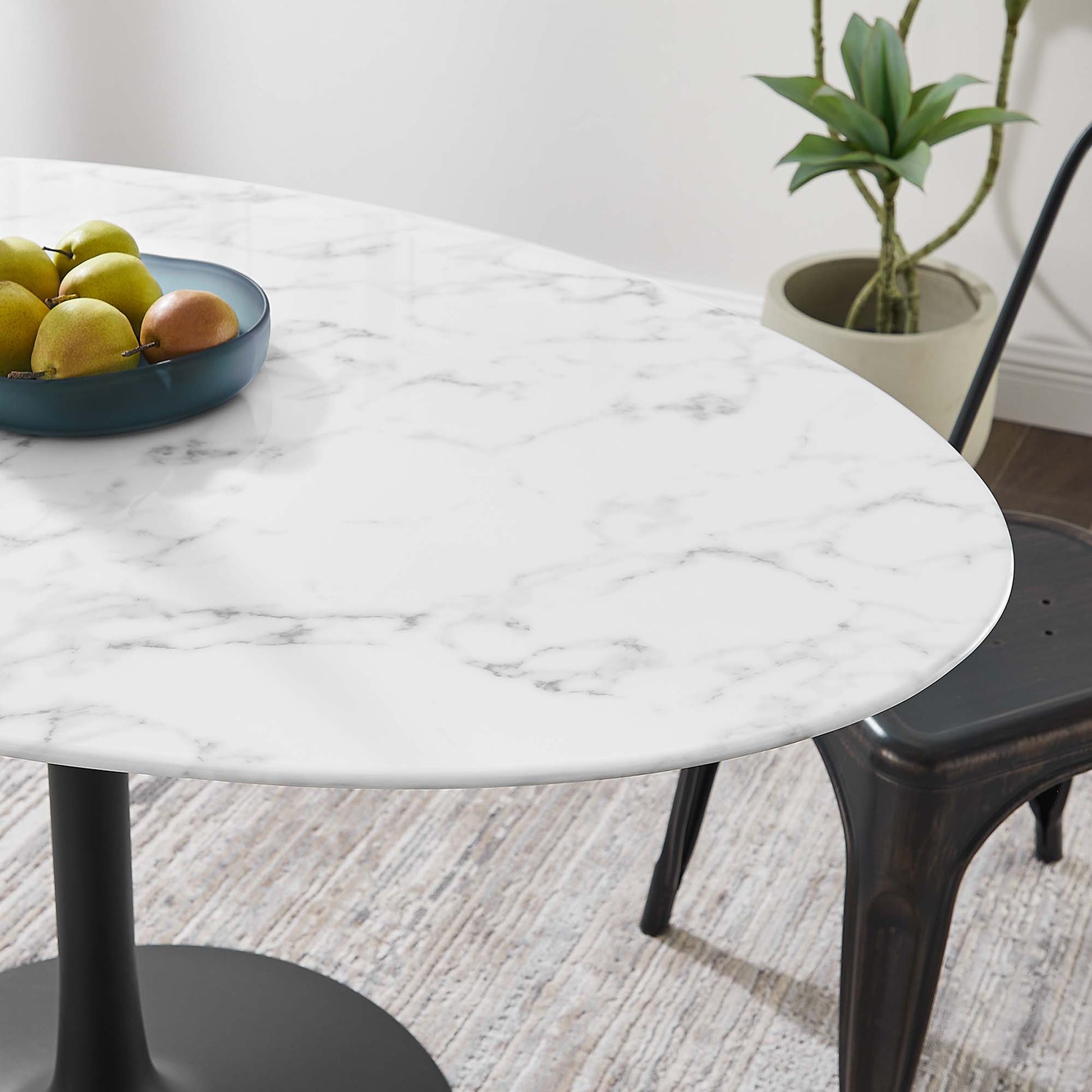 Lippa 54" Oval Faux Marble Dining Table by Modway - Best Buy Furniture