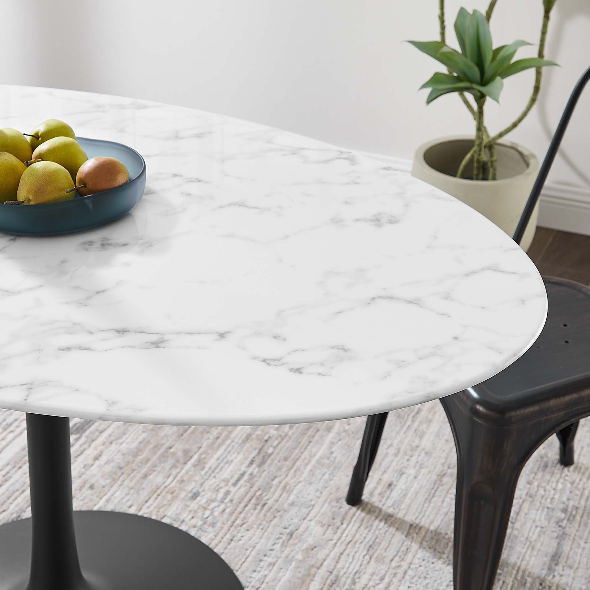 Lippa 54" Oval Faux Marble Dining Table by Modway - Best Buy Furniture