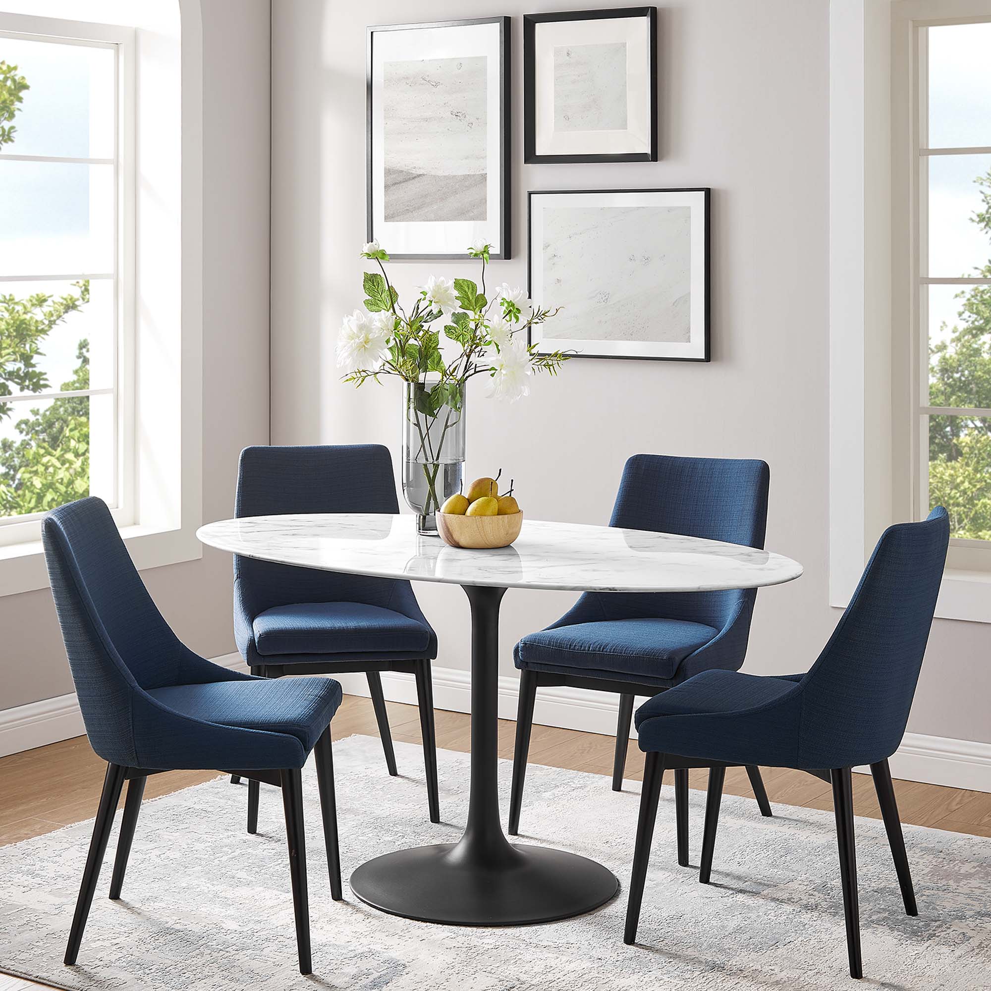 Lippa 60" Oval Faux Marble Dining Table by Modway - Best Buy Furniture