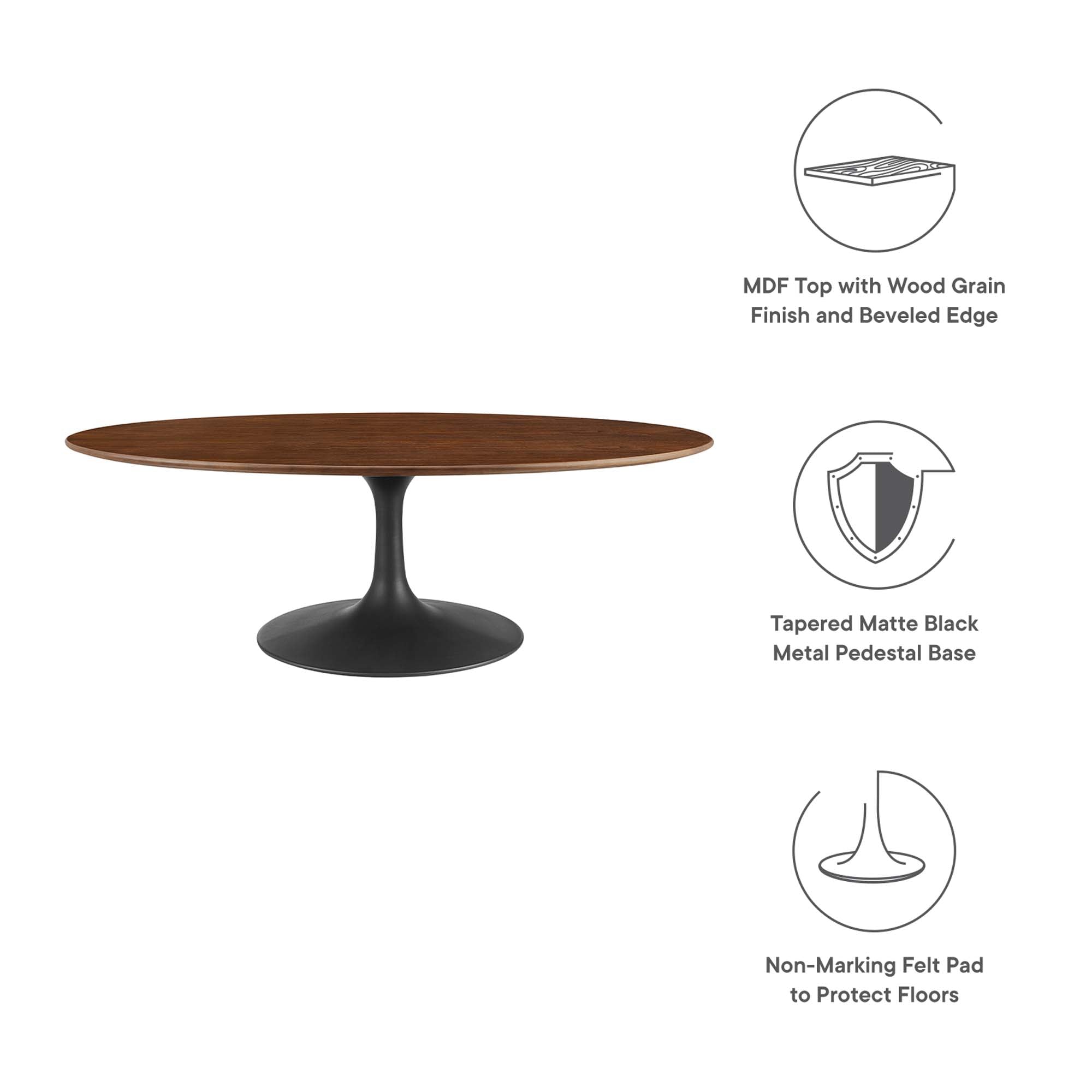 Lippa 48" Oval Wood Coffee Table by Modway - Best Buy Furniture