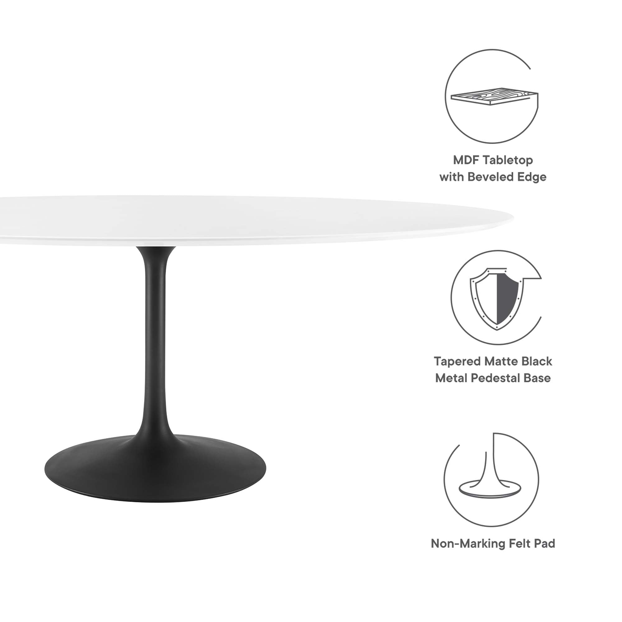 Lippa 78" Oval Wood Dining Table by Modway