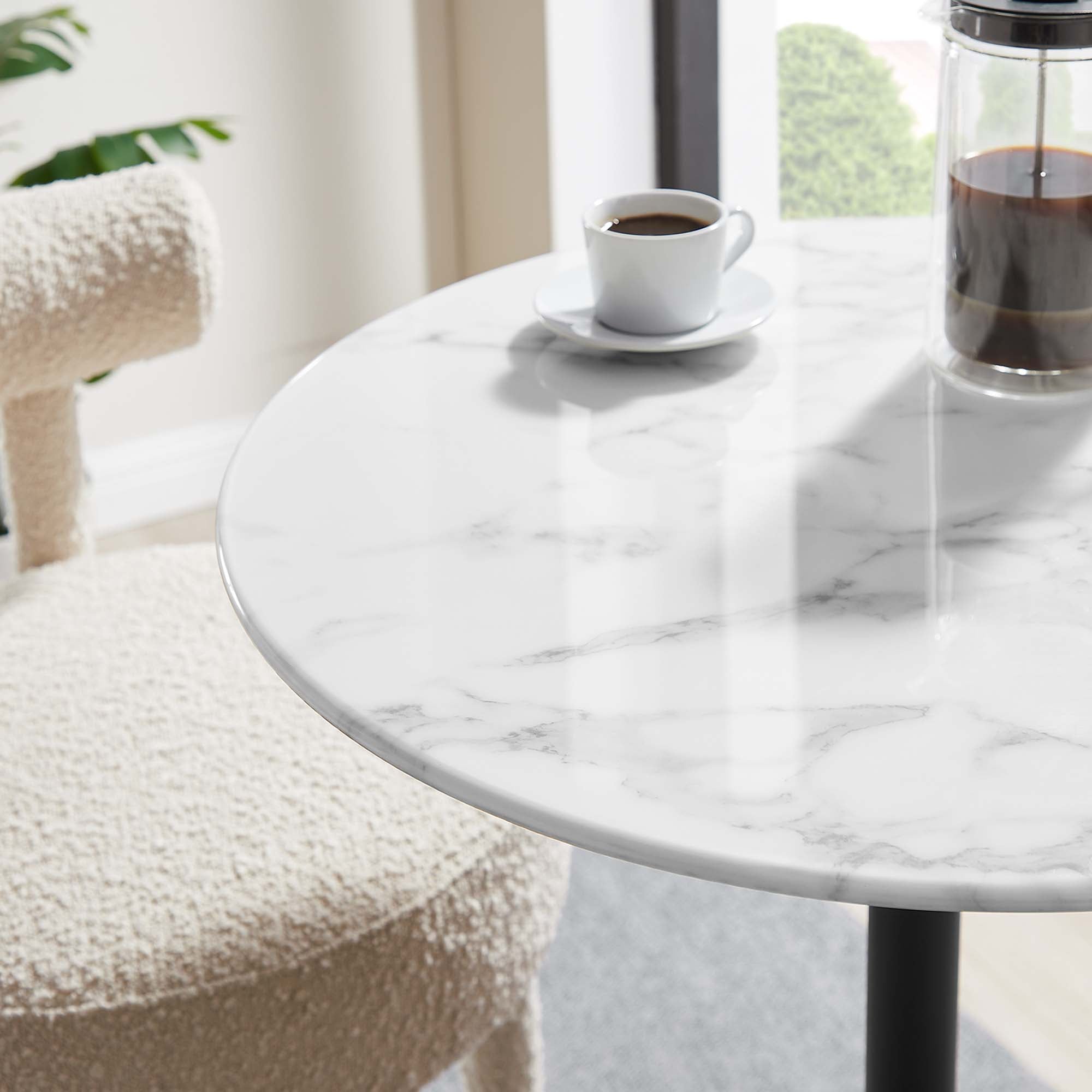 Lippa 28" Round Faux Marble Bar Table by Modway - Best Buy Furniture