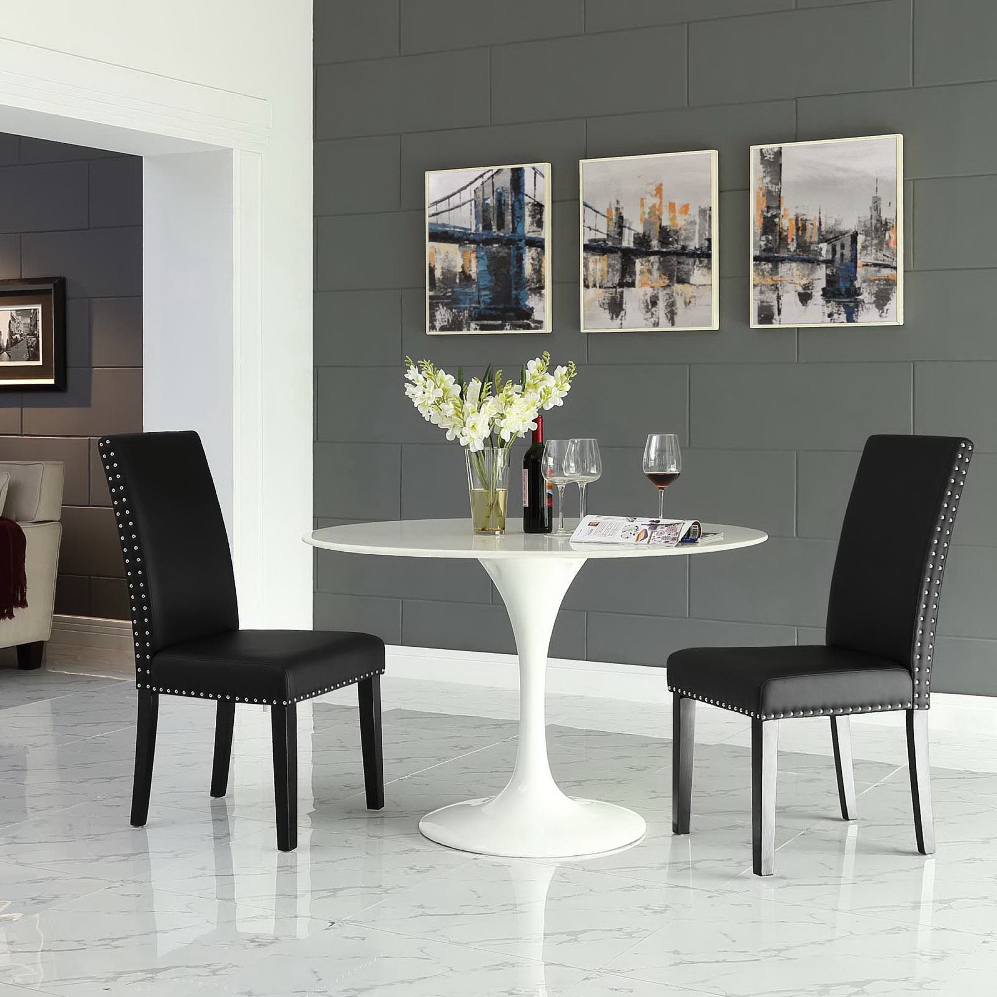 Parcel Vinyl Dining Side Chair Set of 2 by Modway - Best Buy Furniture