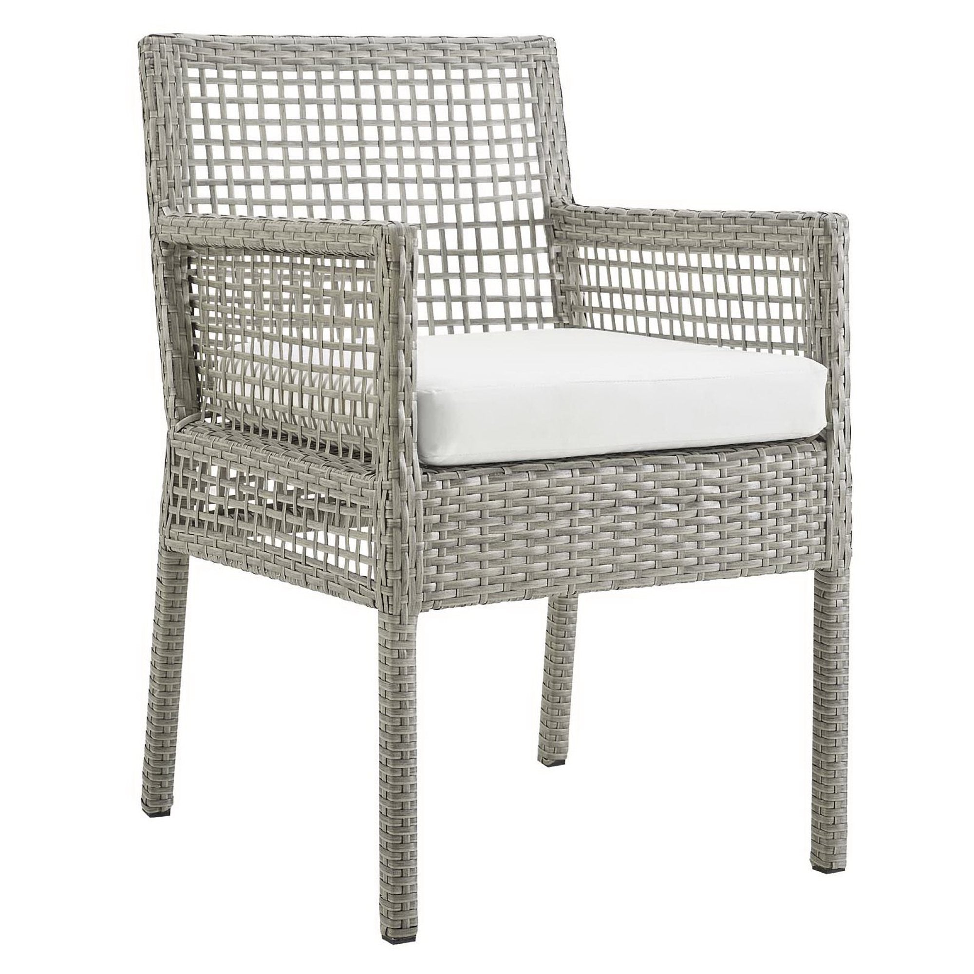 Aura Outdoor Patio Wicker Rattan Dining Armchair Set of 2 by Modway