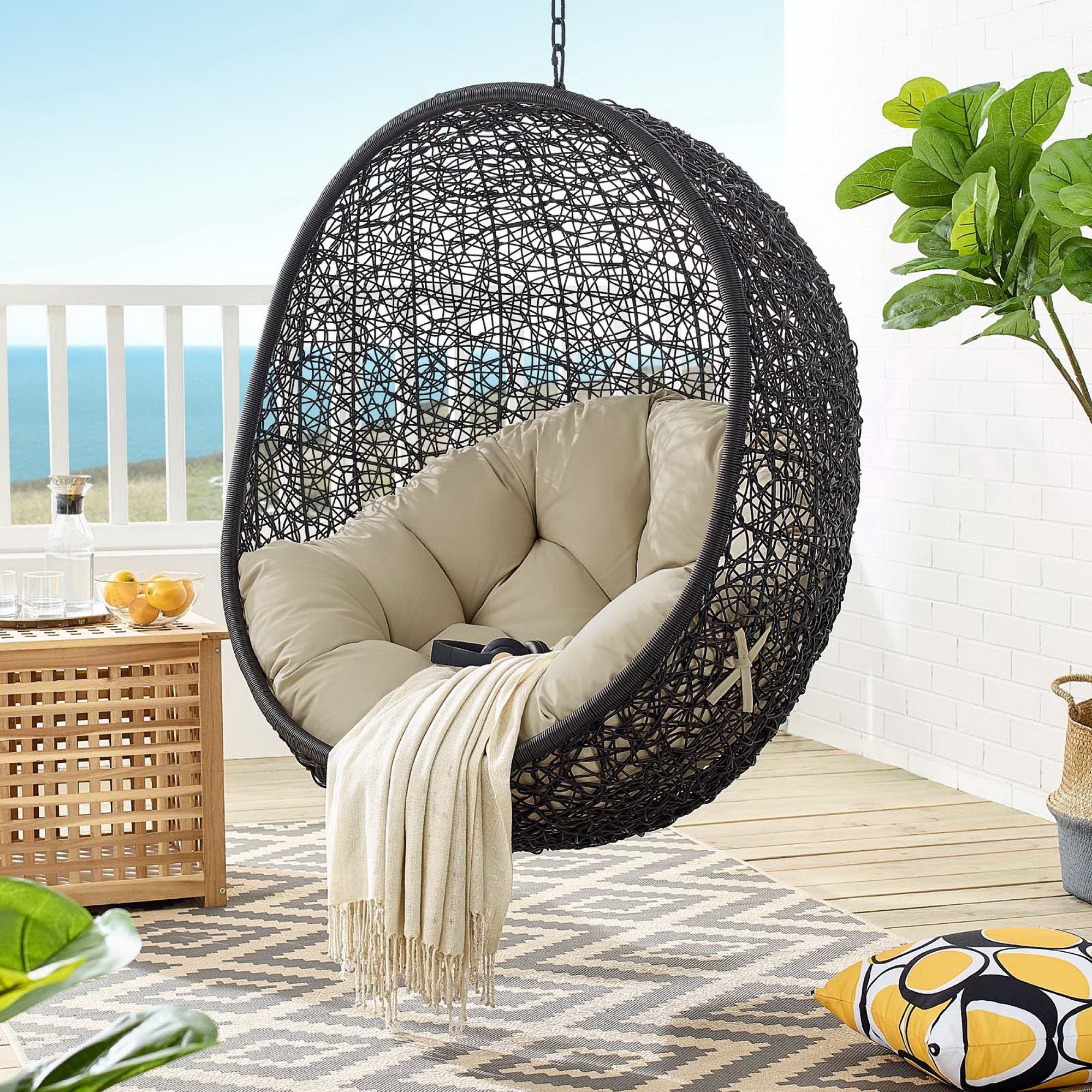 Encase Sunbrella� Fabric Swing Outdoor Patio Lounge Chair Without Stand by Modway