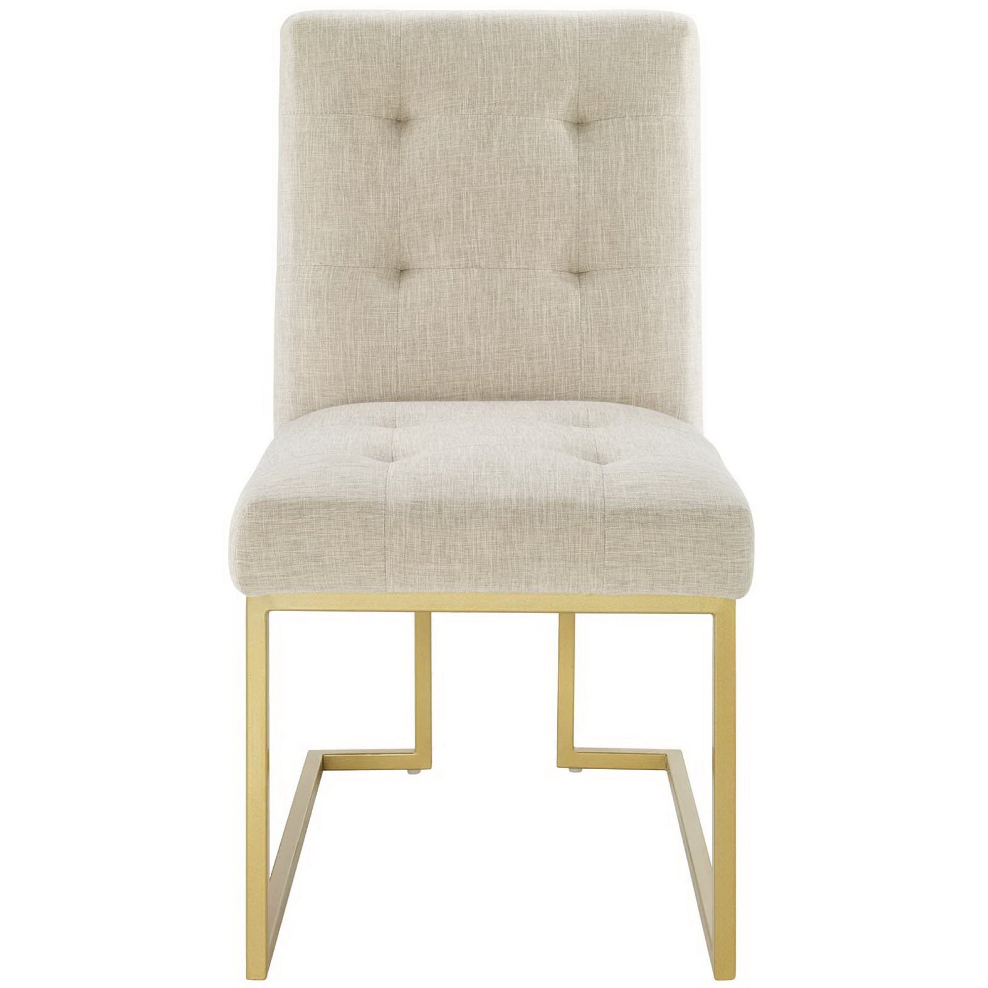 Privy Gold Stainless Steel Upholstered Fabric Dining Accent Chair by Modway