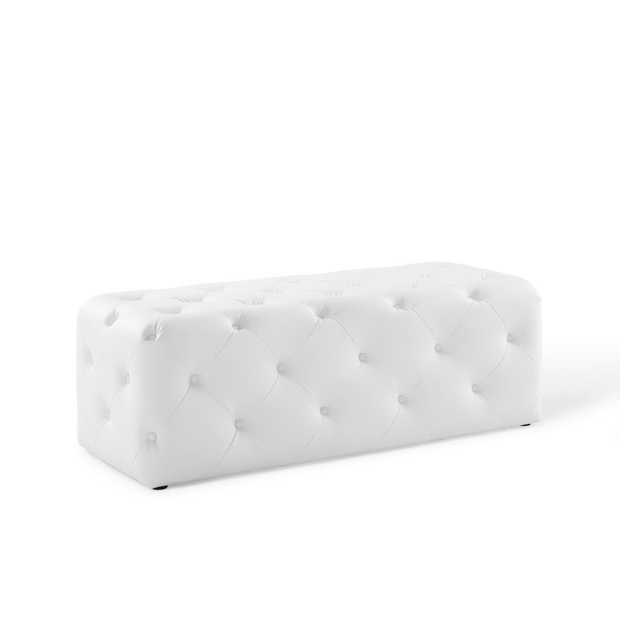 Amour 48" Tufted Button Entryway Faux Leather Bench by Modway