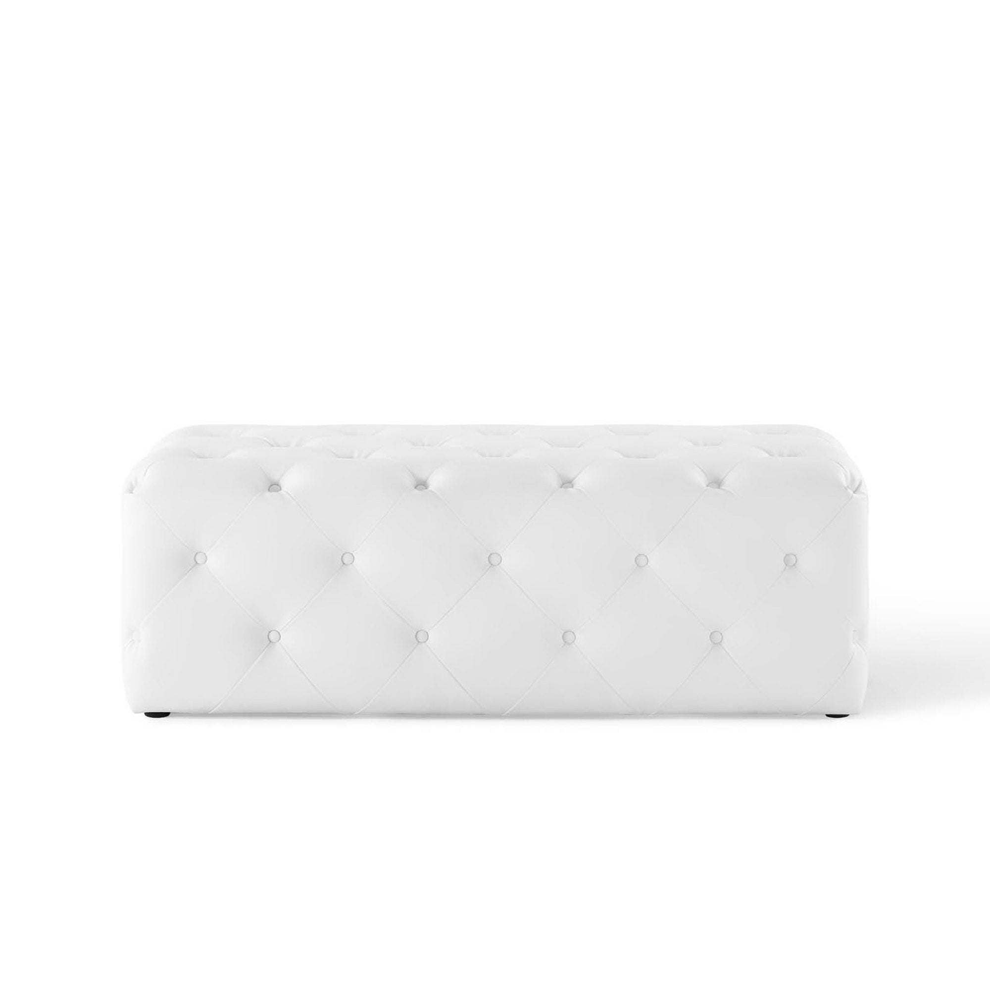 Amour 48" Tufted Button Entryway Faux Leather Bench by Modway