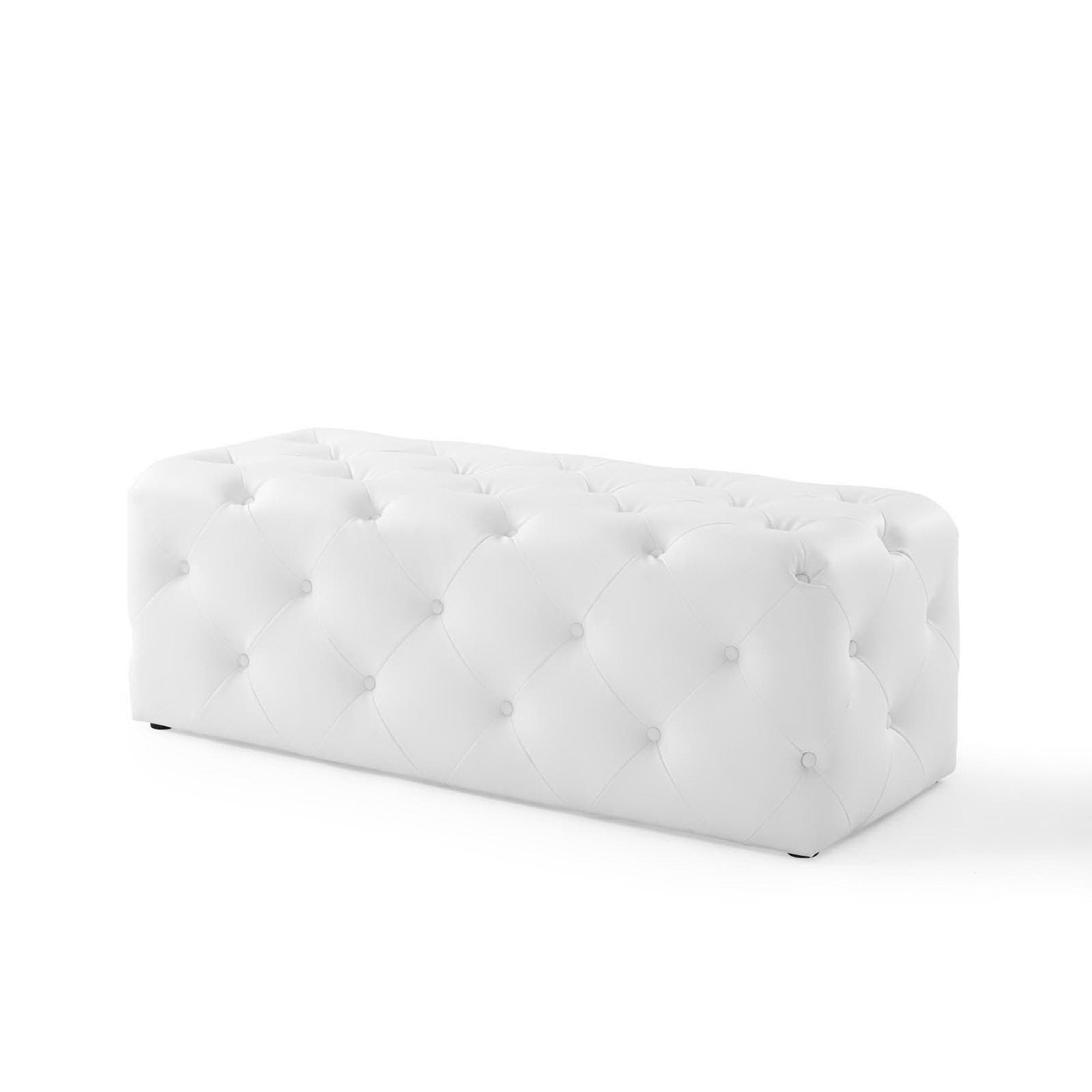Amour 48" Tufted Button Entryway Faux Leather Bench by Modway
