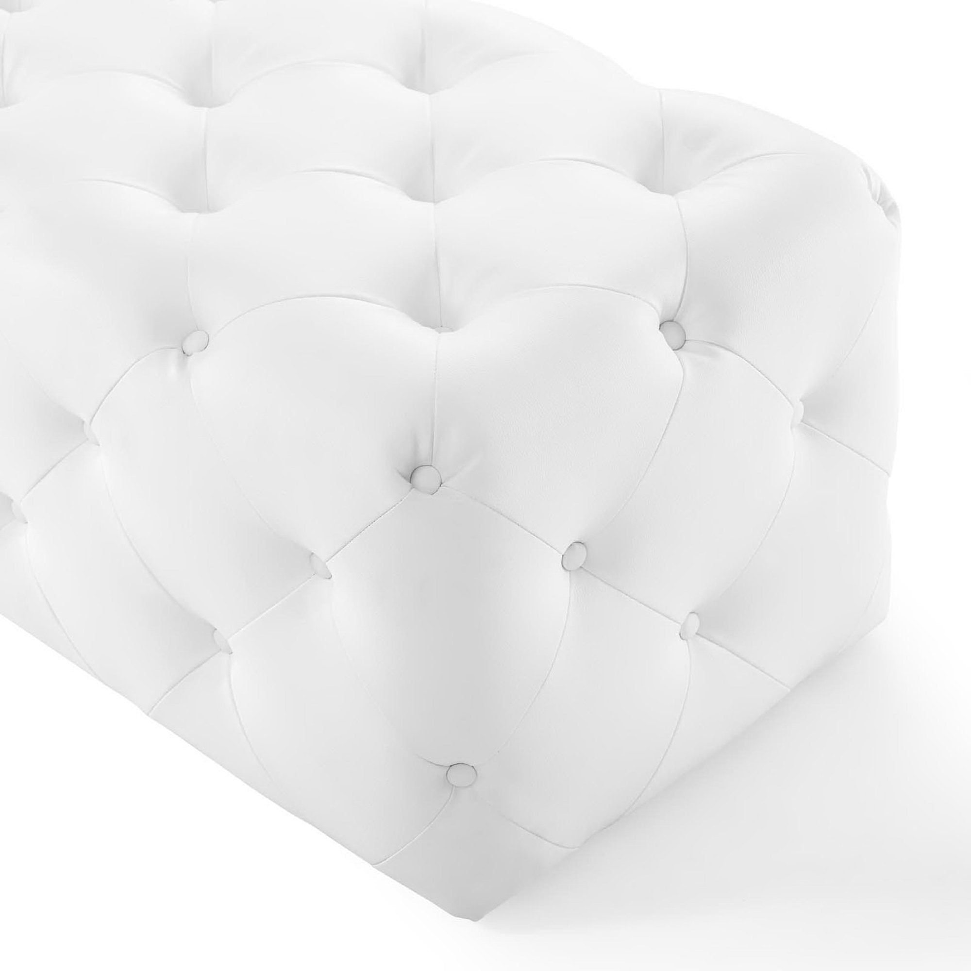 Amour 48" Tufted Button Entryway Faux Leather Bench by Modway