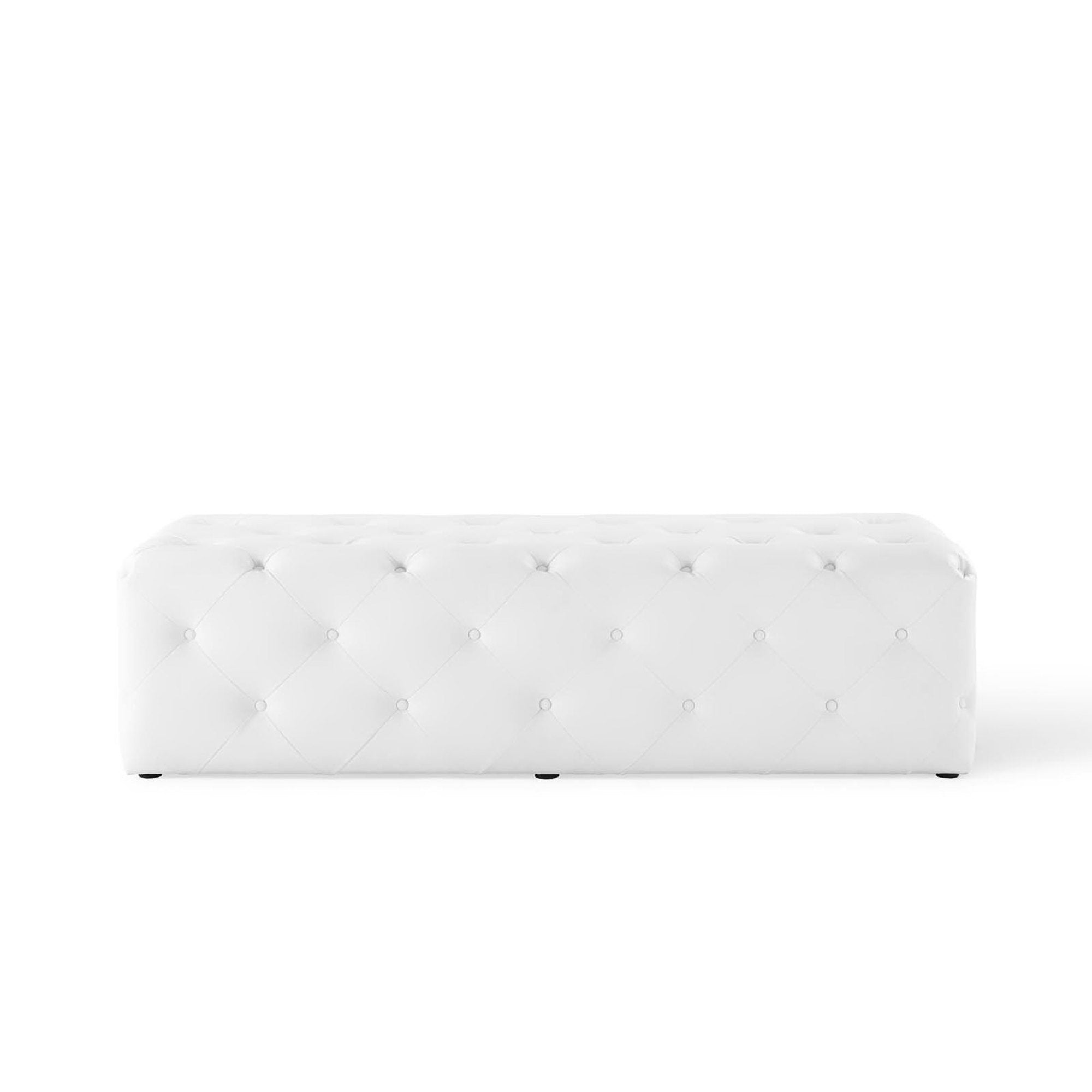 Amour 60" Tufted Button Entryway Faux Leather Bench by Modway