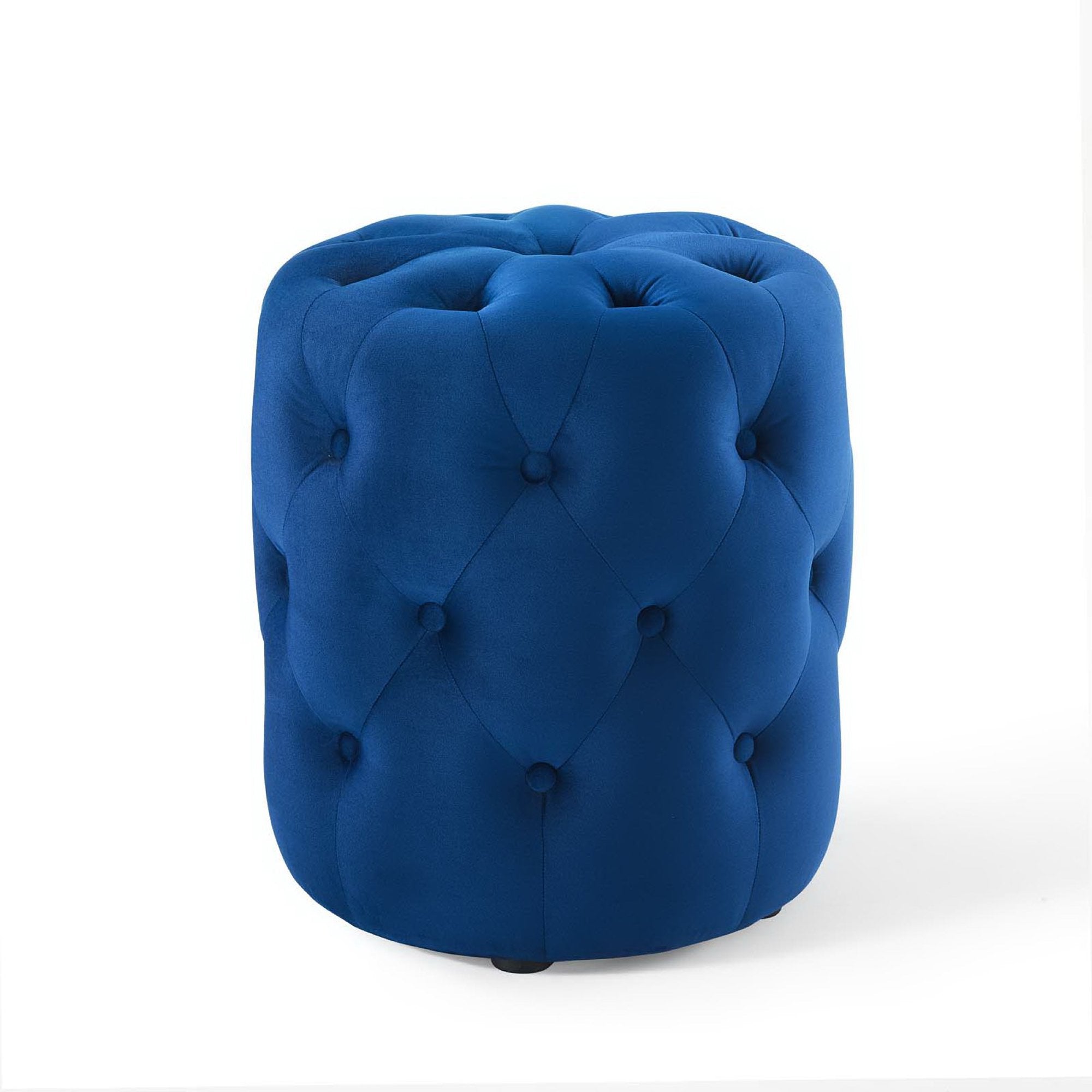 Amour Tufted Button Round Performance Velvet Ottoman by Modway