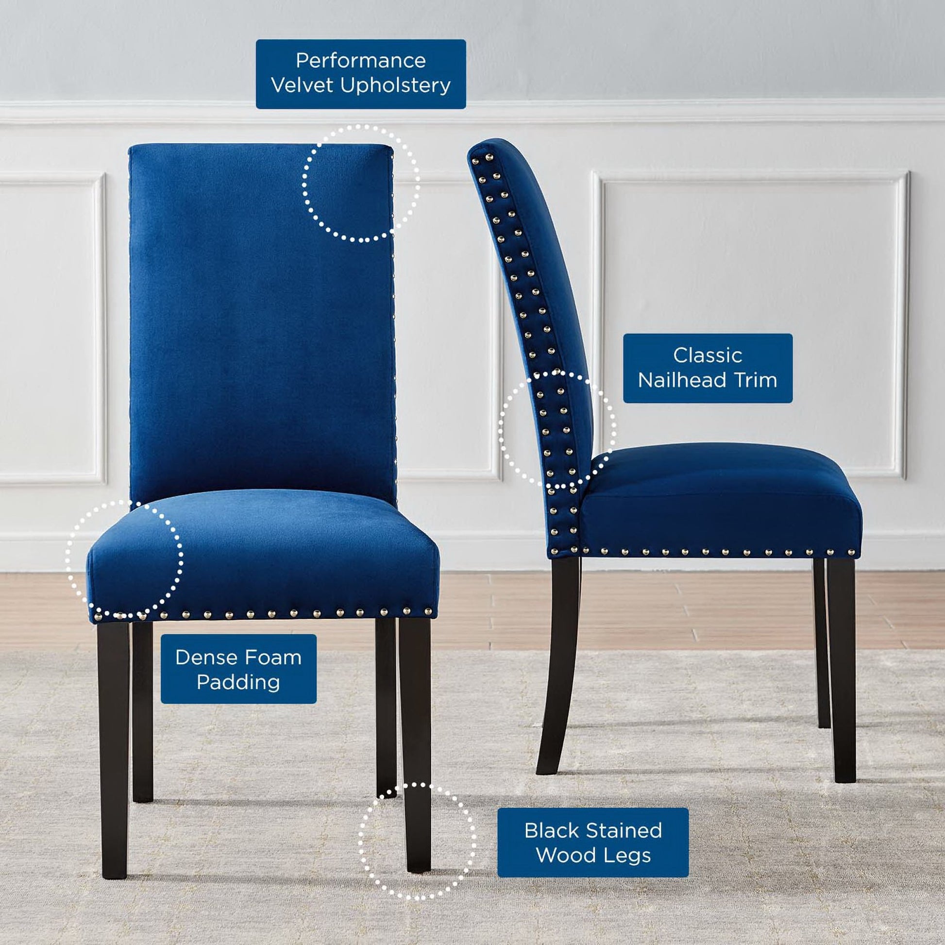 Parcel Performance Velvet Dining Side Chairs Set of 2 by Modway - Best Buy Furniture