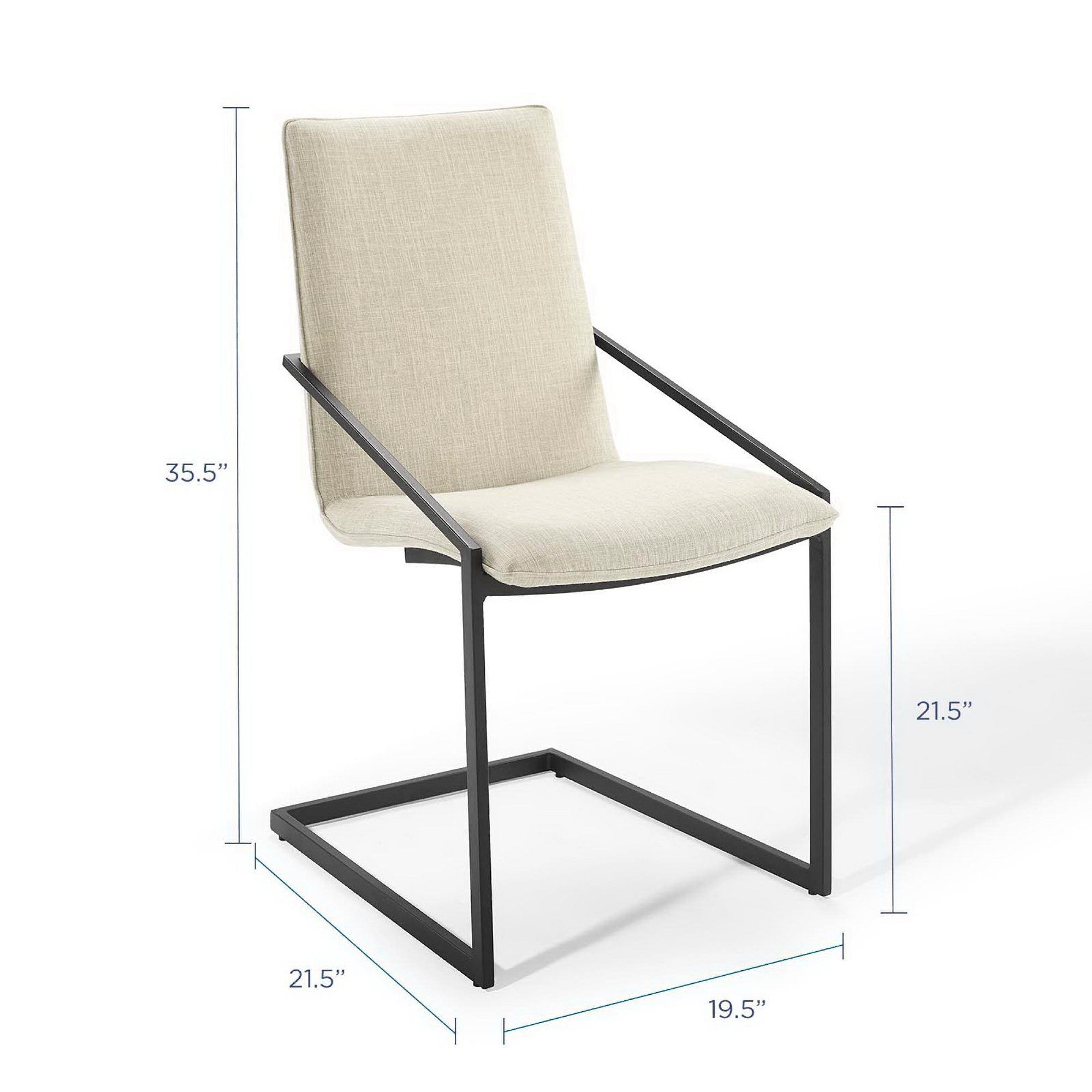 Pitch Upholstered Fabric Dining Armchair Set of 2 by Modway