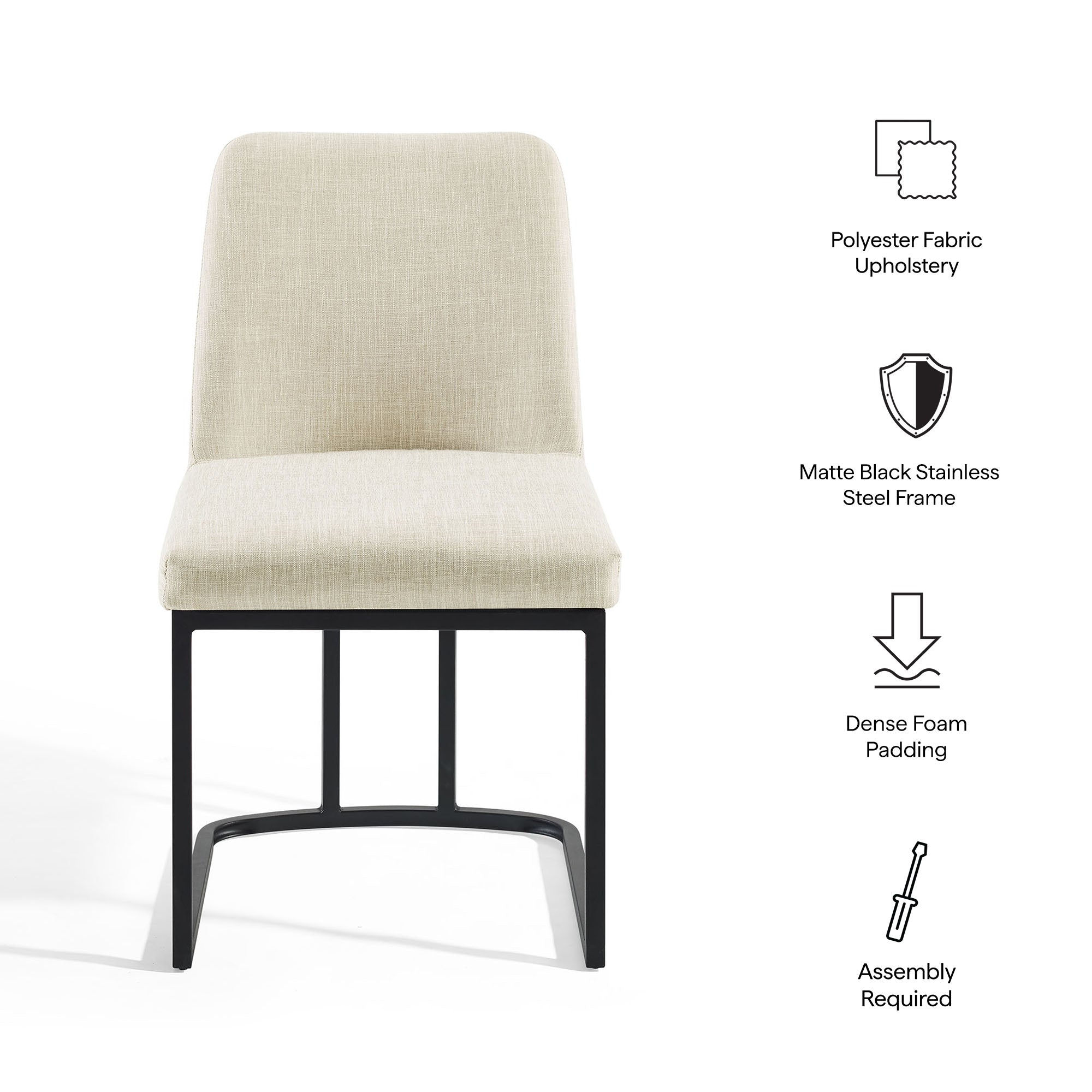 Amplify Sled Base Upholstered Fabric Dining Side Chair by Modway