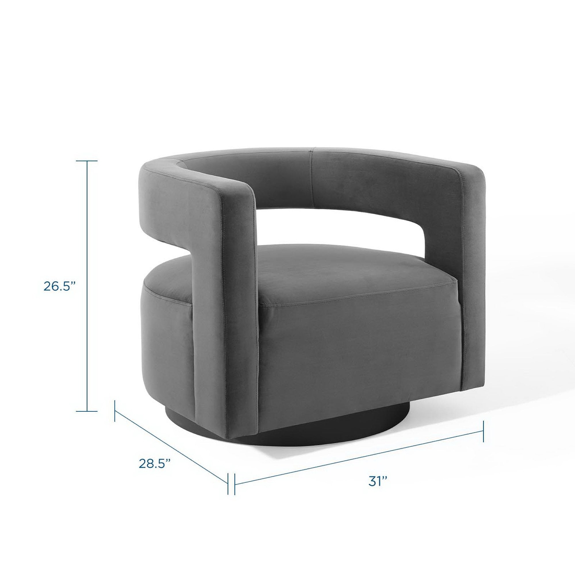 Spin Cutaway Performance Velvet Swivel Armchair by Modway
