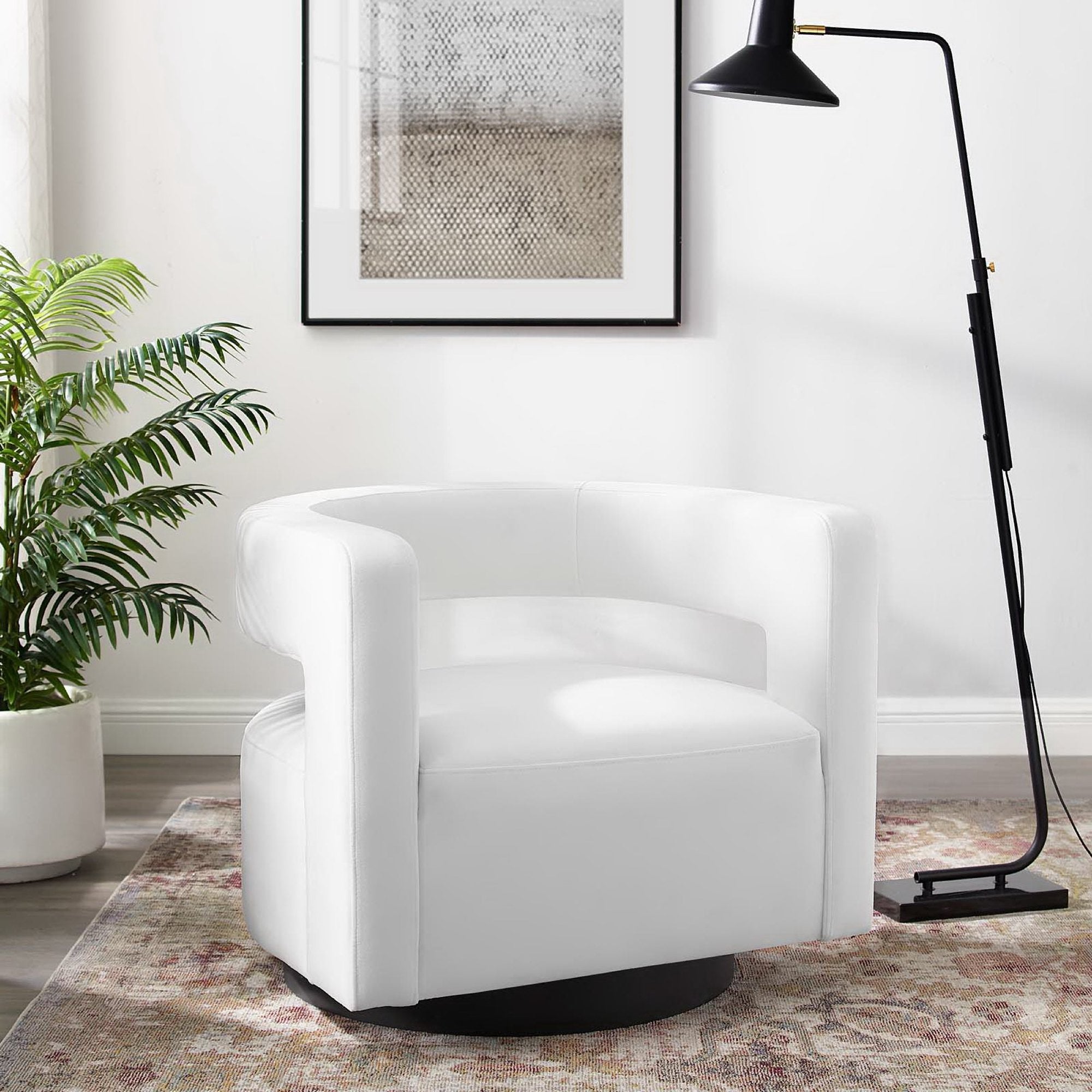 Spin Cutaway Performance Velvet Swivel Armchair by Modway