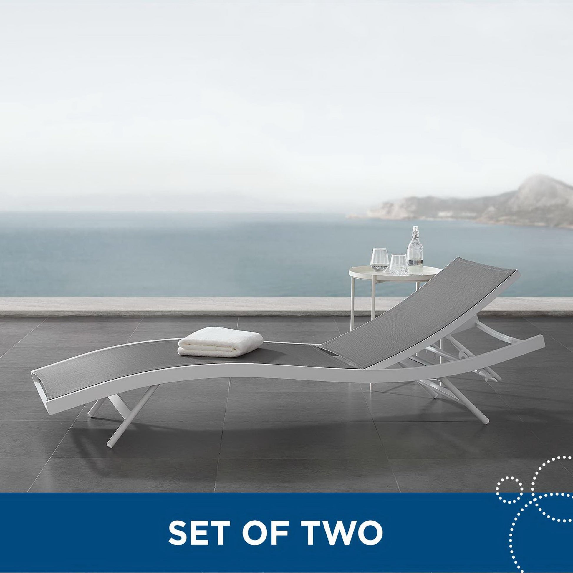 Glimpse Outdoor Patio Mesh Chaise Lounge Set of 2 by Modway - Best Buy Furniture