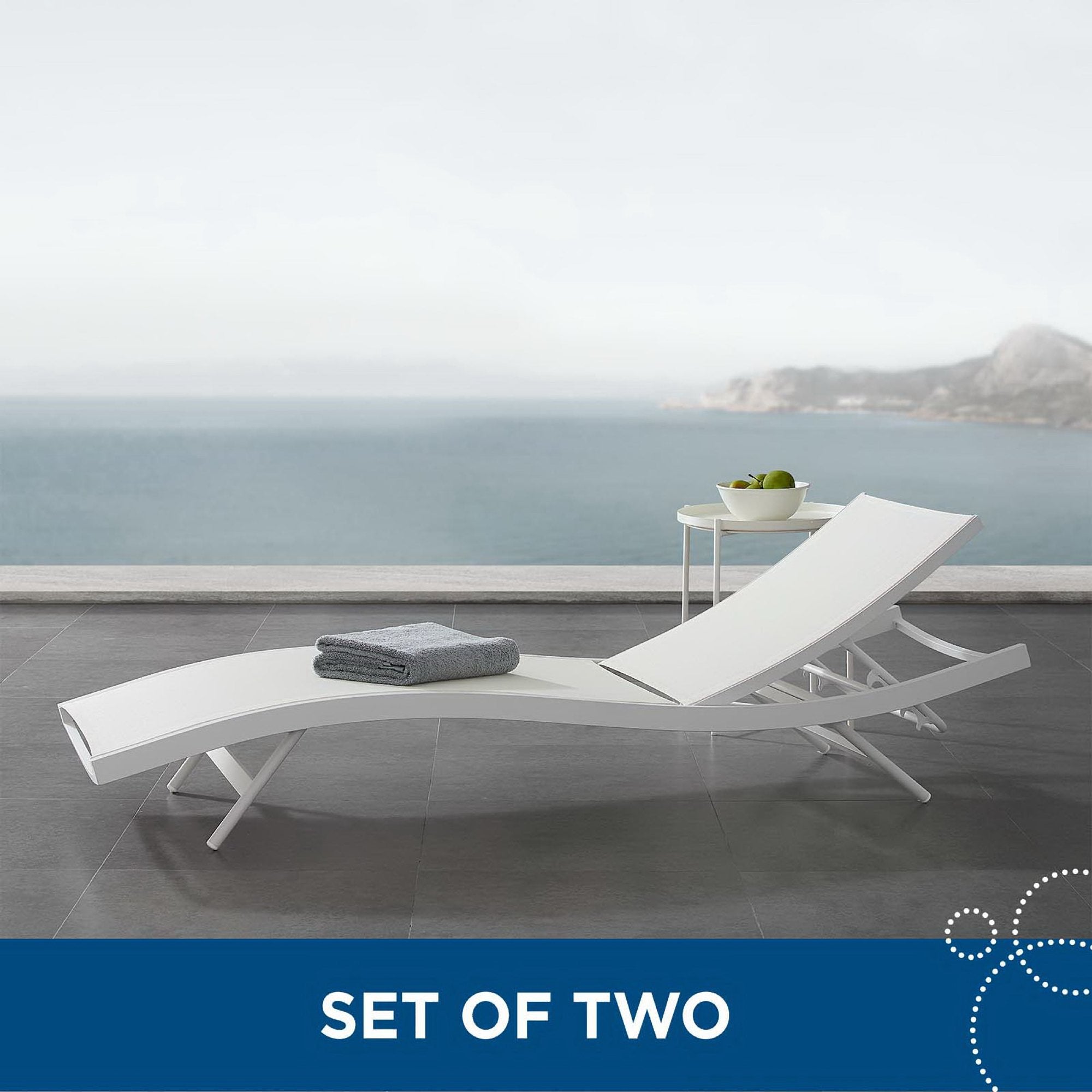 Glimpse Outdoor Patio Mesh Chaise Lounge Set of 2 by Modway - Best Buy Furniture