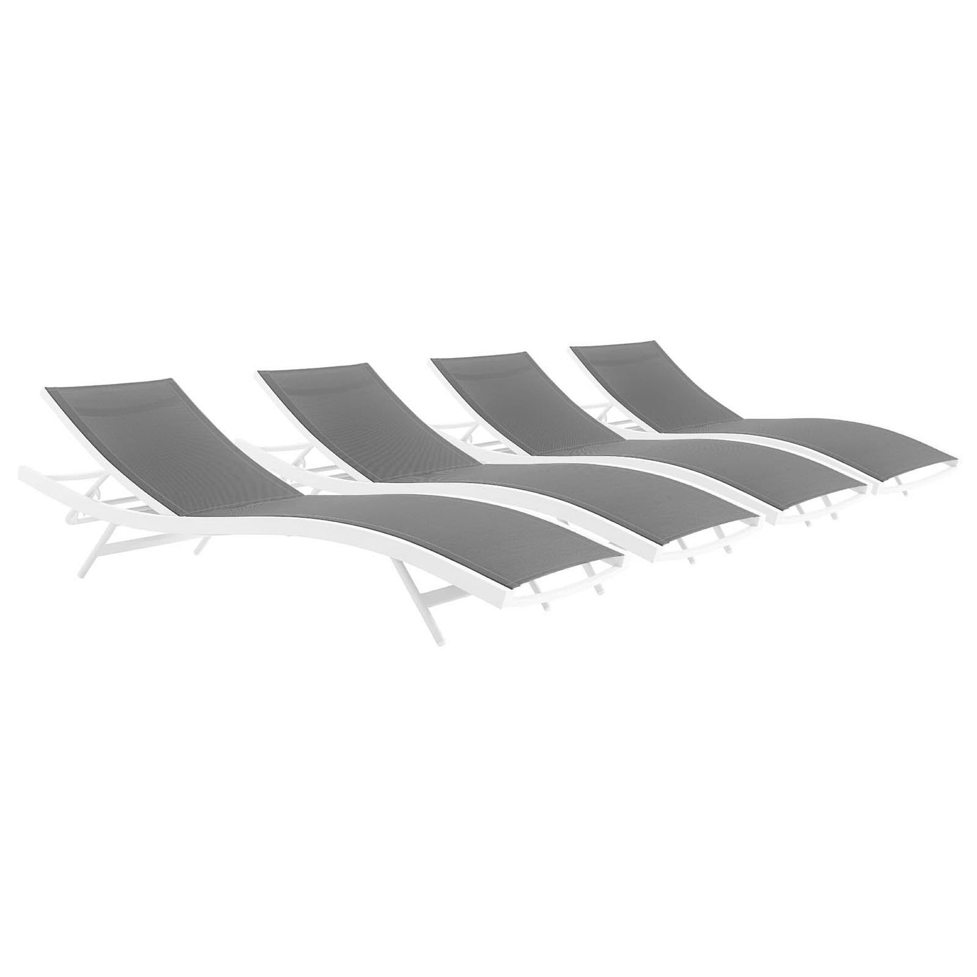 Glimpse Outdoor Patio Mesh Chaise Lounge Set of 4 by Modway - Best Buy Furniture