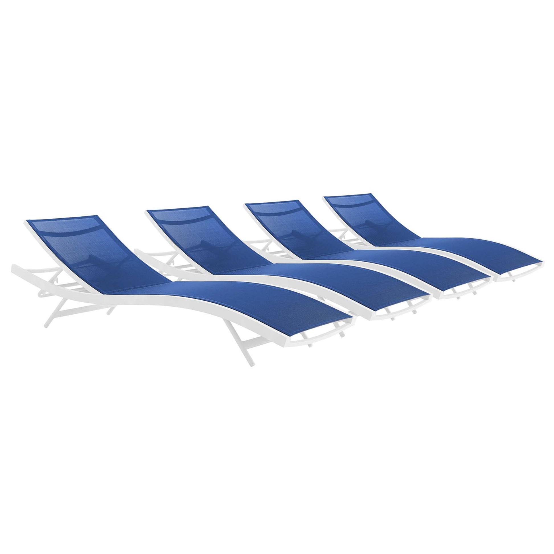 Glimpse Outdoor Patio Mesh Chaise Lounge Set of 4 by Modway - Best Buy Furniture