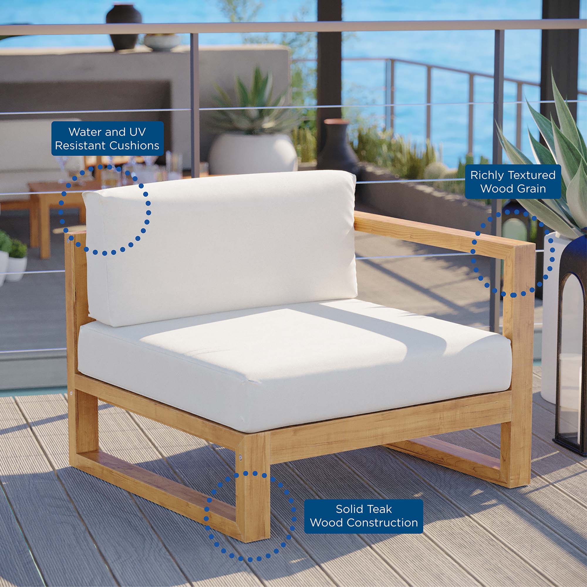 Upland Outdoor Patio Right-Arm Chair by Modway
