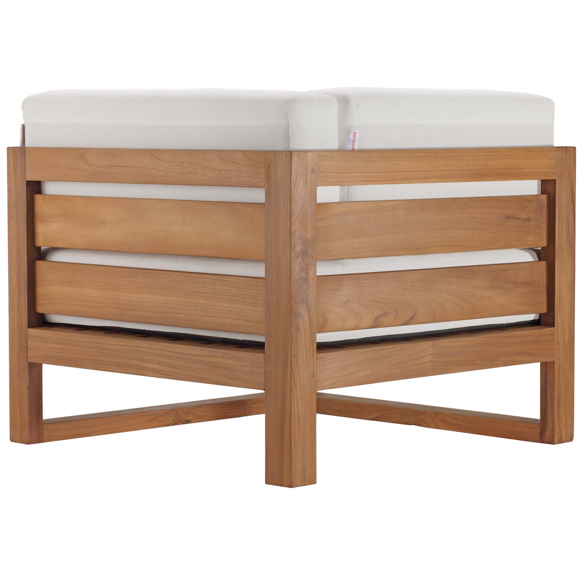 Upland Outdoor Patio Teak Wood Corner Chair by Modway