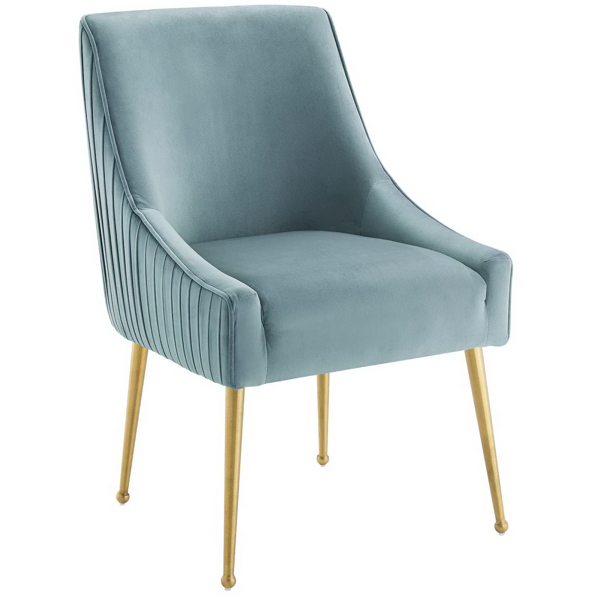 Discern Pleated Back Upholstered Performance Velvet Dining Chair Set of 2 by Modway