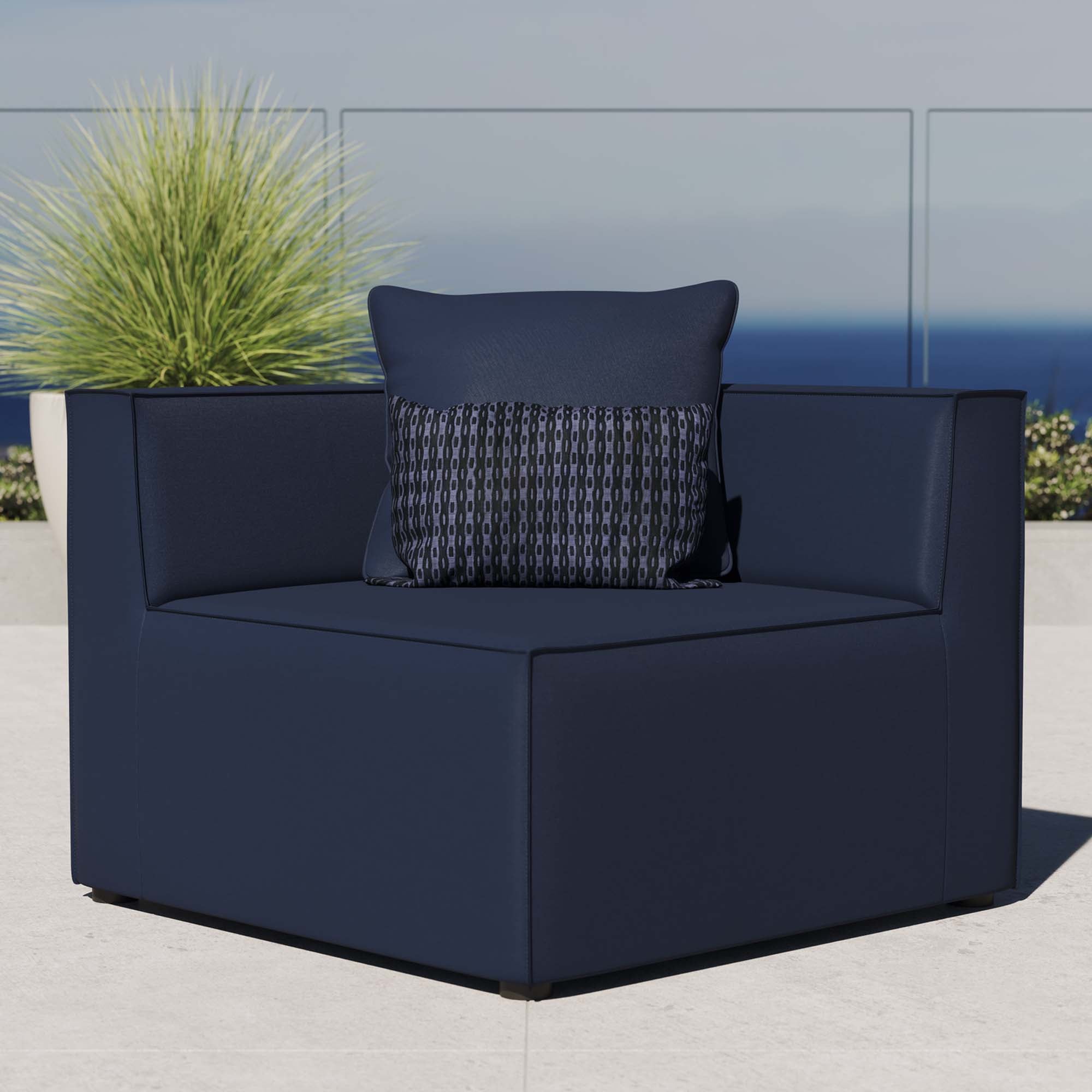 Saybrook Outdoor Patio Upholstered Sectional Sofa Corner Chair by Modway