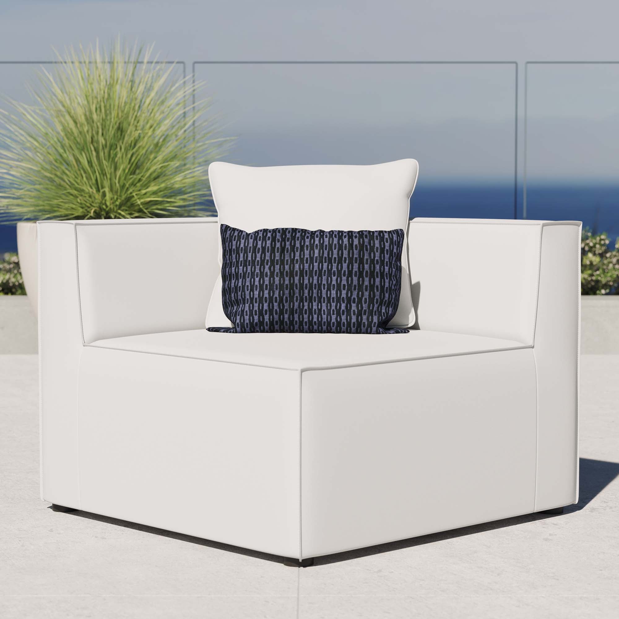 Saybrook Outdoor Patio Upholstered Sectional Sofa Corner Chair by Modway