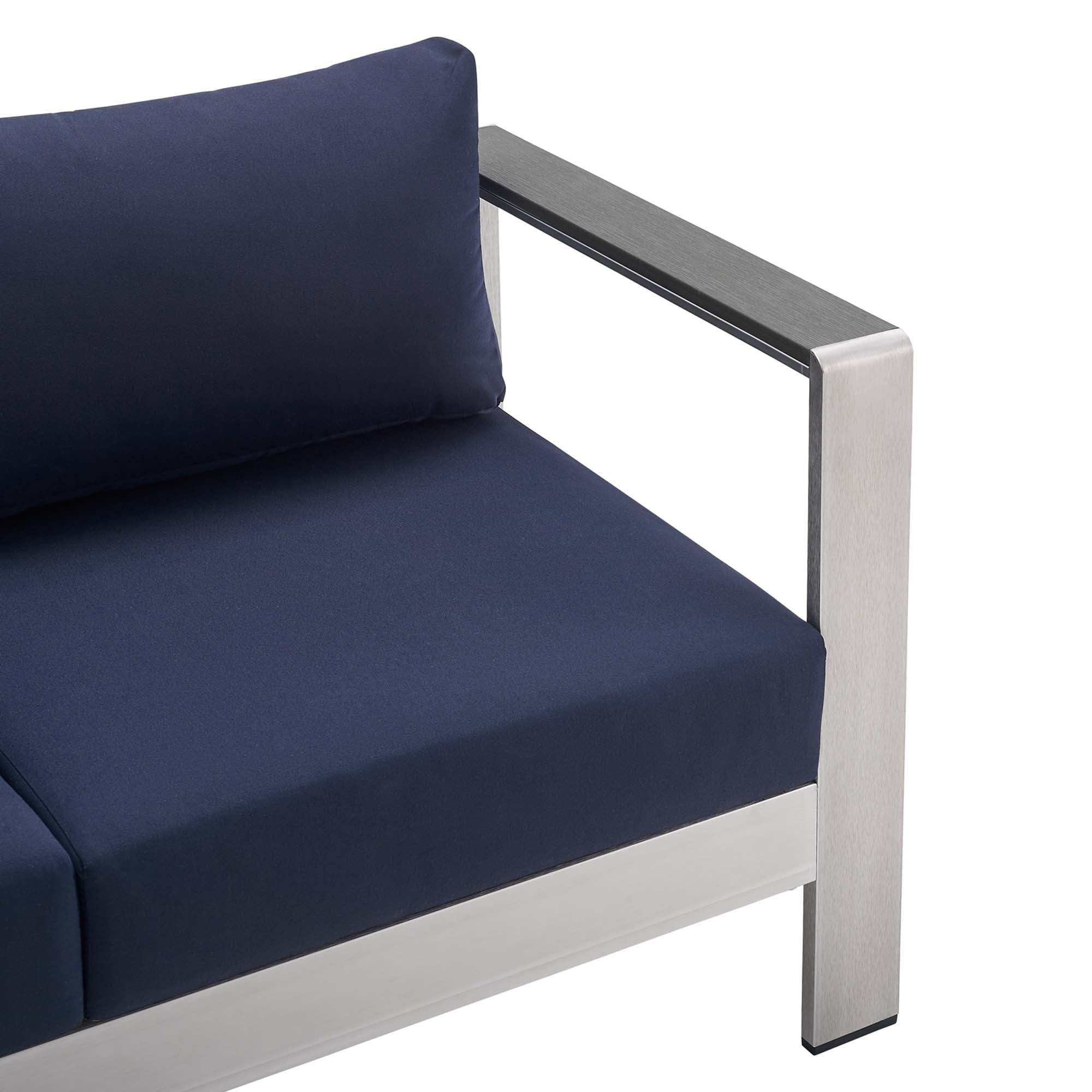 Shore Sunbrella� Fabric Aluminum Outdoor Patio Loveseat by Modway