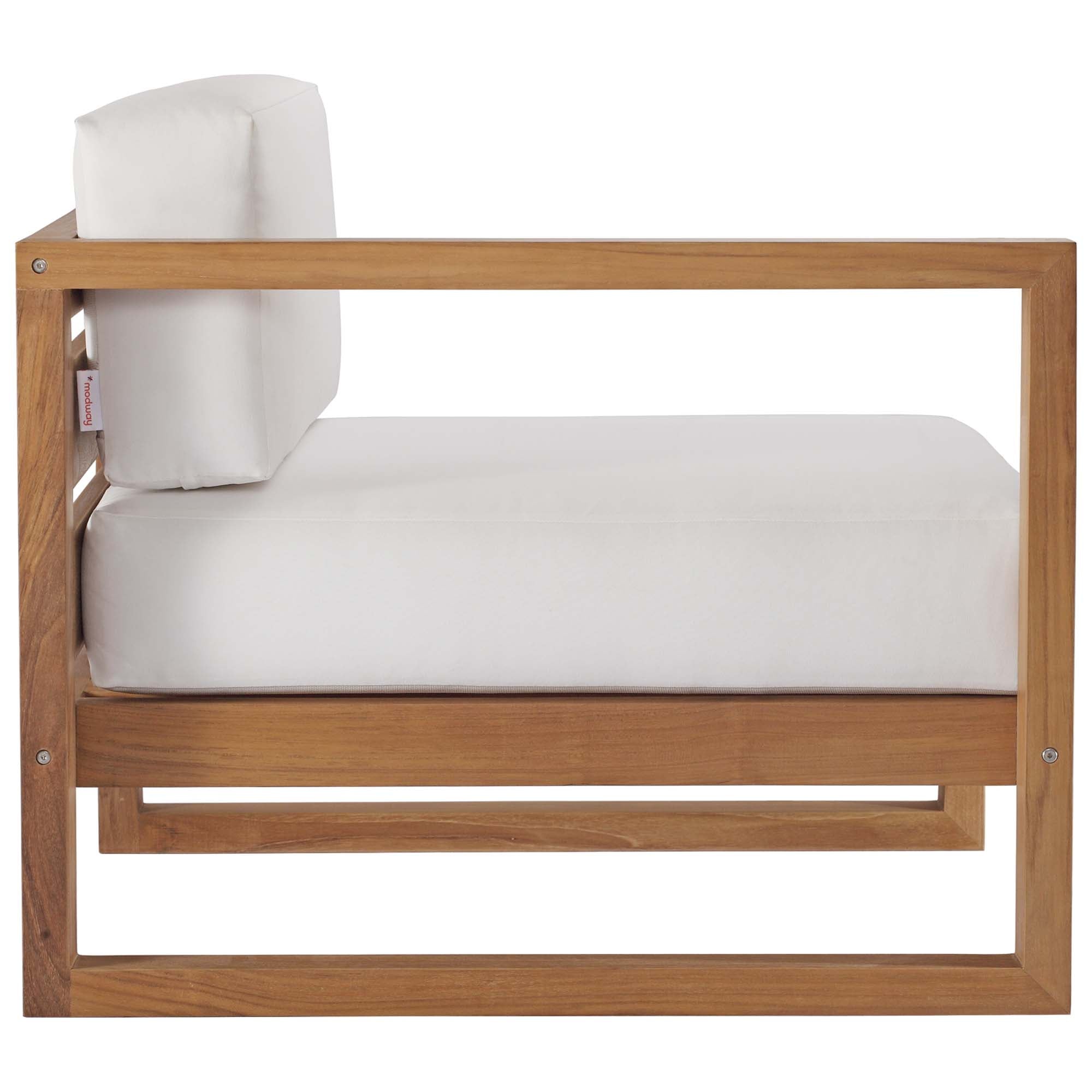 Upland 2-Piece Outdoor Patio Teak Wood Sectional Sofa Loveseat by Modway
