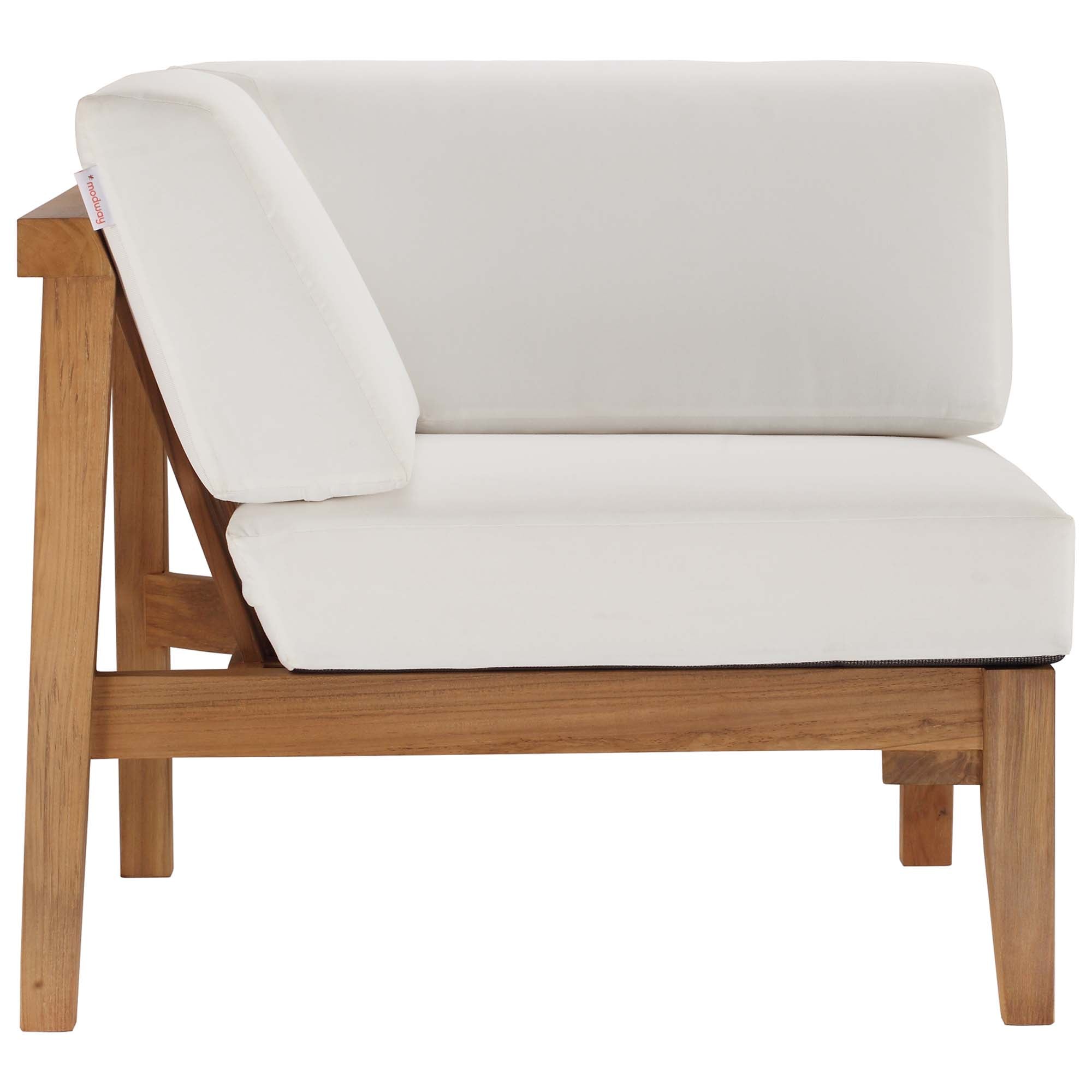 Bayport 3-Piece Outdoor Patio Teak Wood Sectional Sofa Set by Modway
