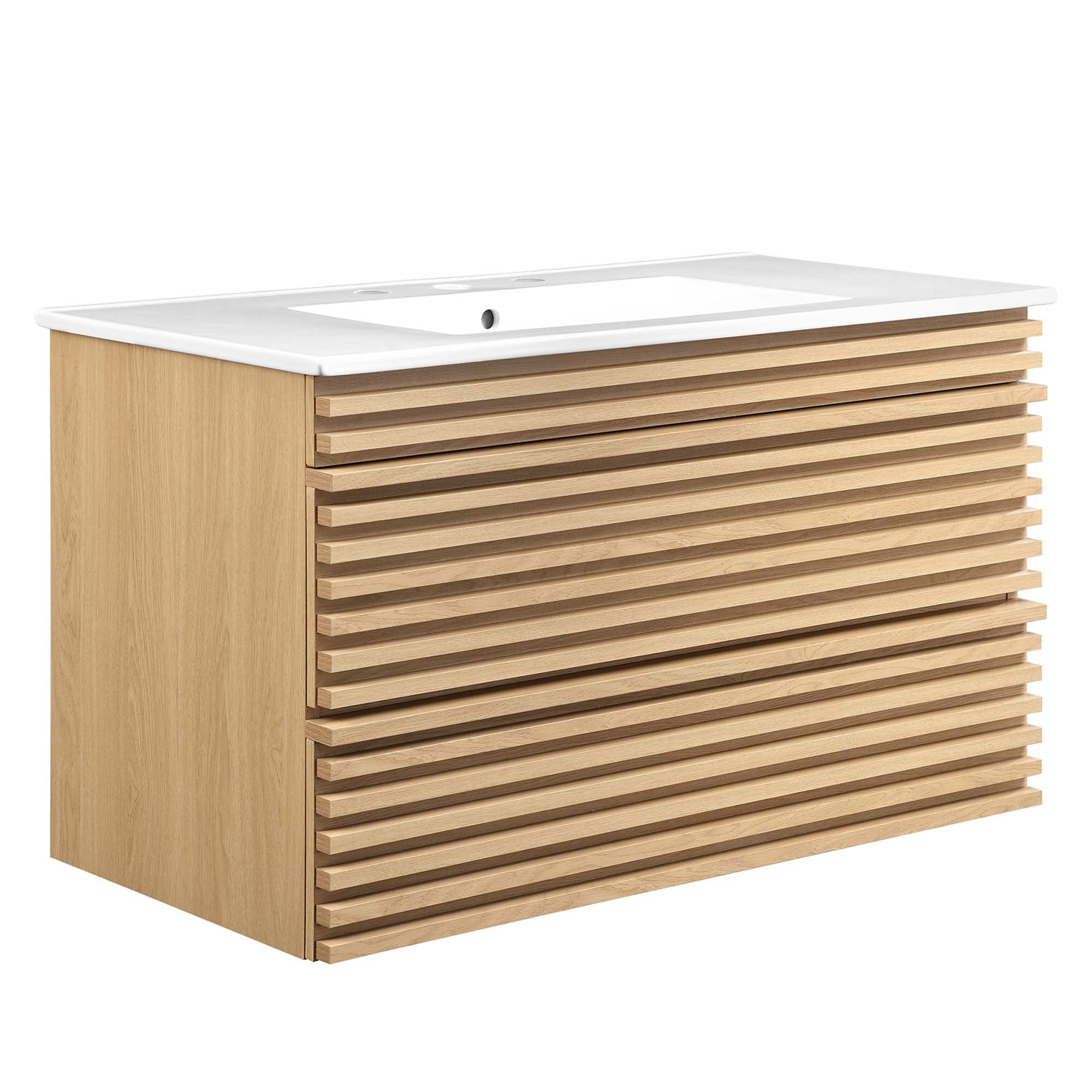 Render 36" Wall-Mount Bathroom Vanity by Modway