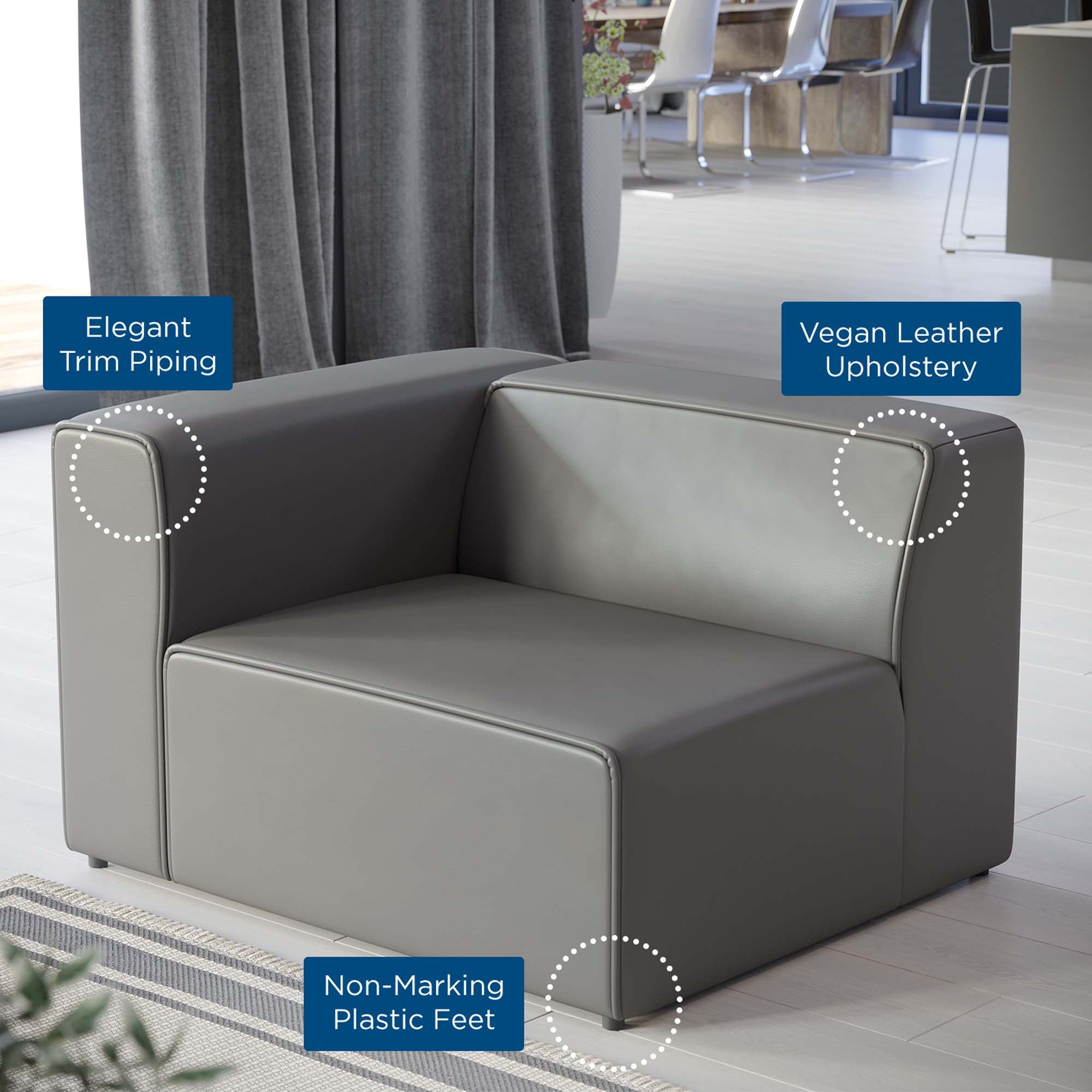 Mingle Vegan Leather Left-Arm Chair by Modway - Best Buy Furniture