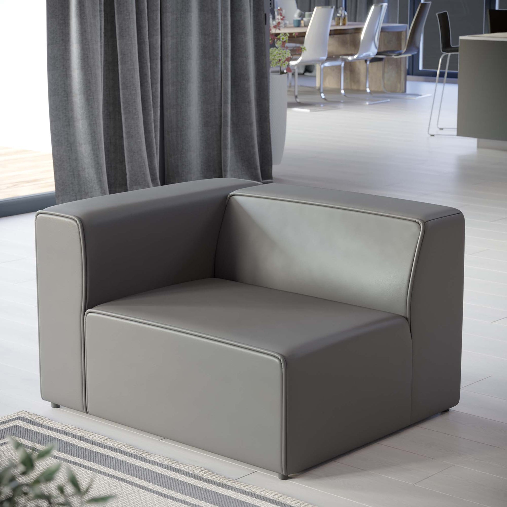 Mingle Vegan Leather Left-Arm Chair by Modway - Best Buy Furniture