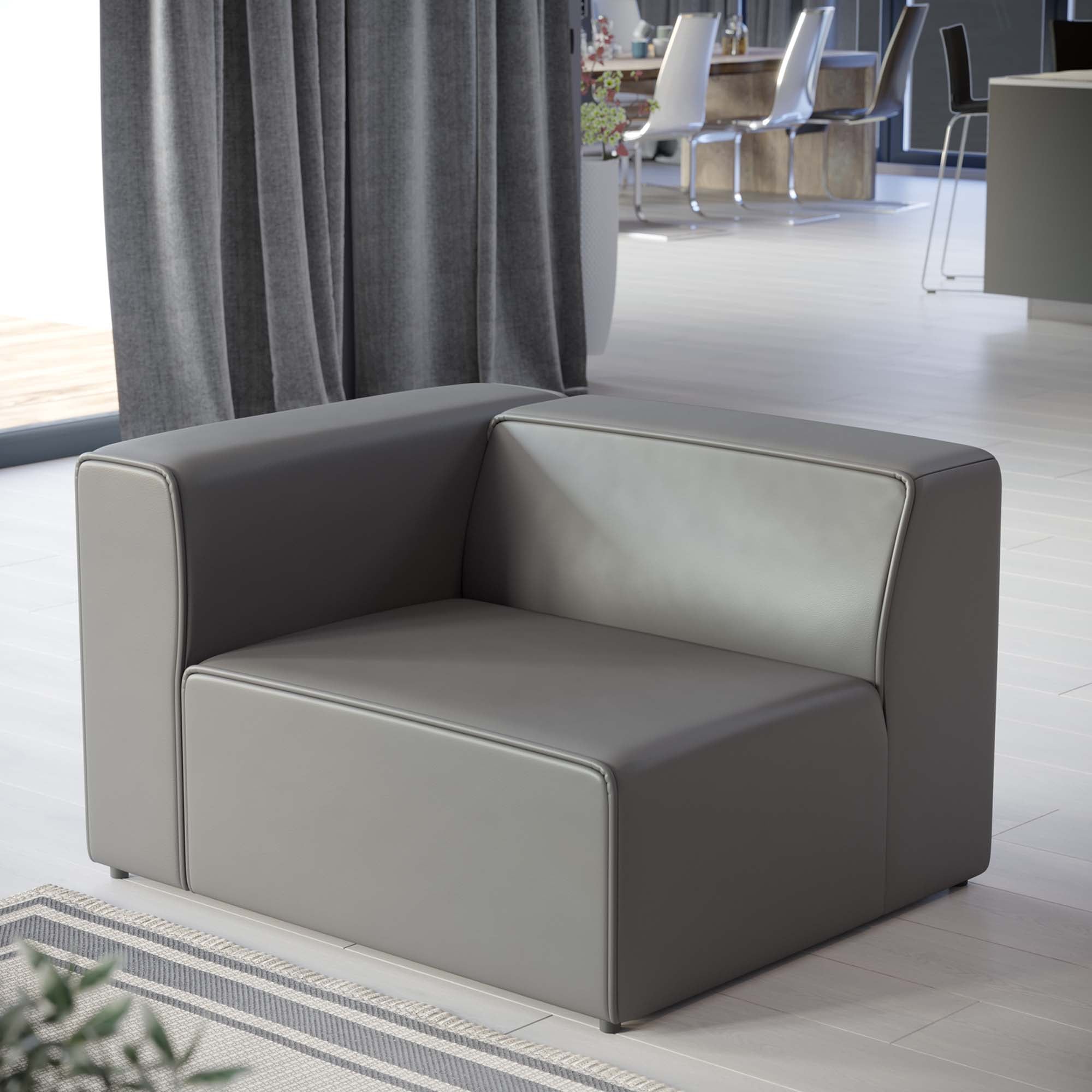 Mingle Vegan Leather Left-Arm Chair by Modway - Best Buy Furniture